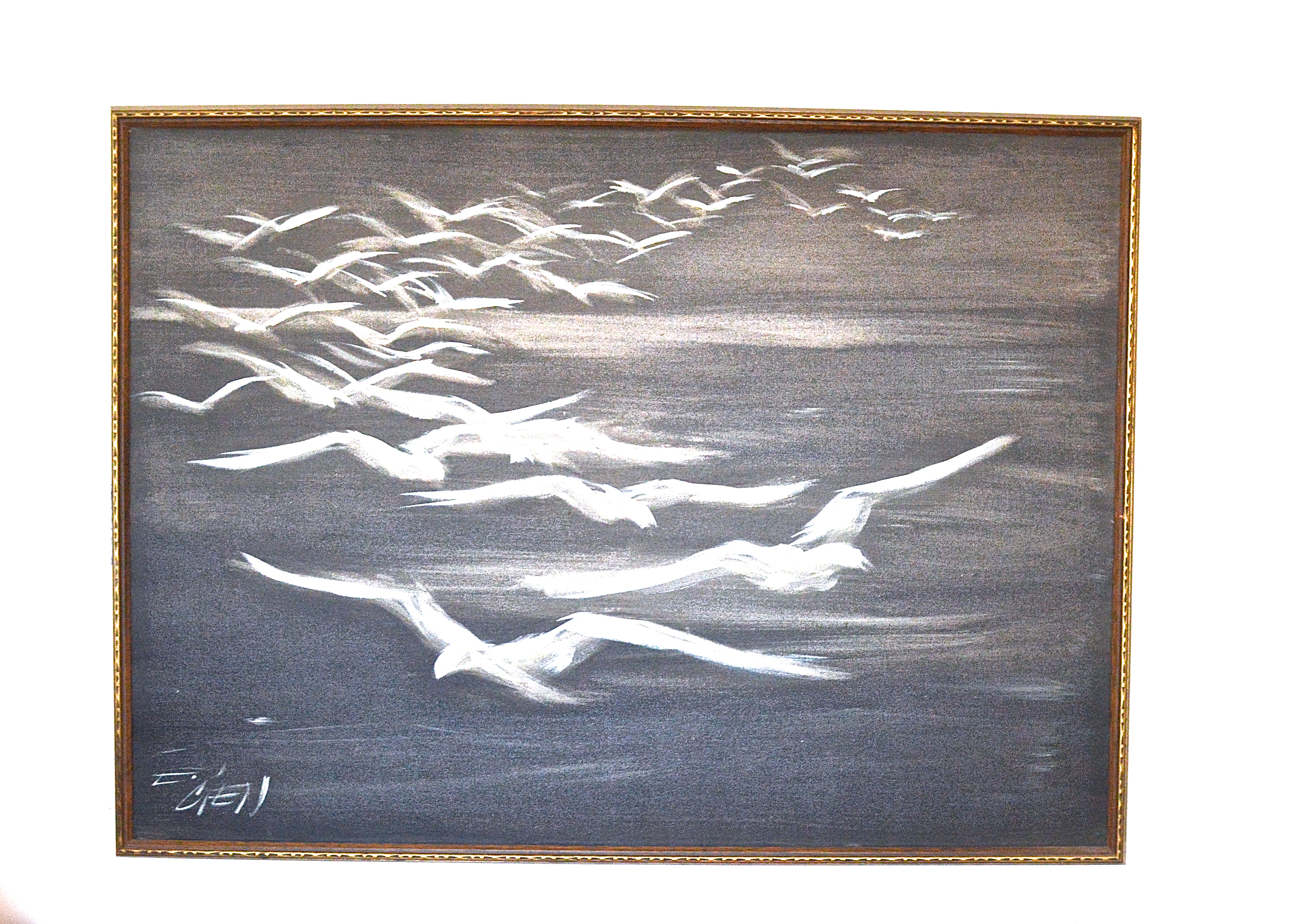 Vintage Estacien "Etta" Benjamin Painting in Original Frame