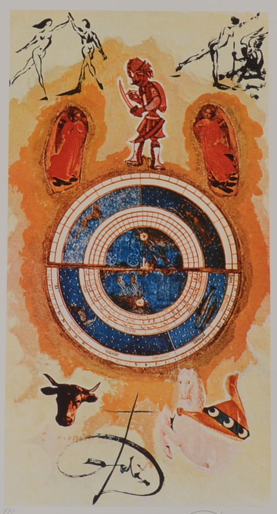 Original Dali Lithograph From The Lyle Stuart Tarot Card Series