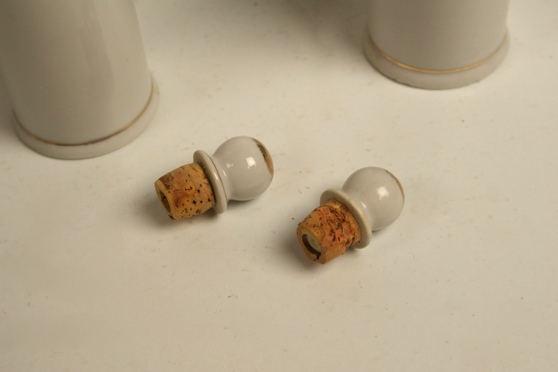 Vintage Thames Hand Painted Vanity Bottles with Stoppers