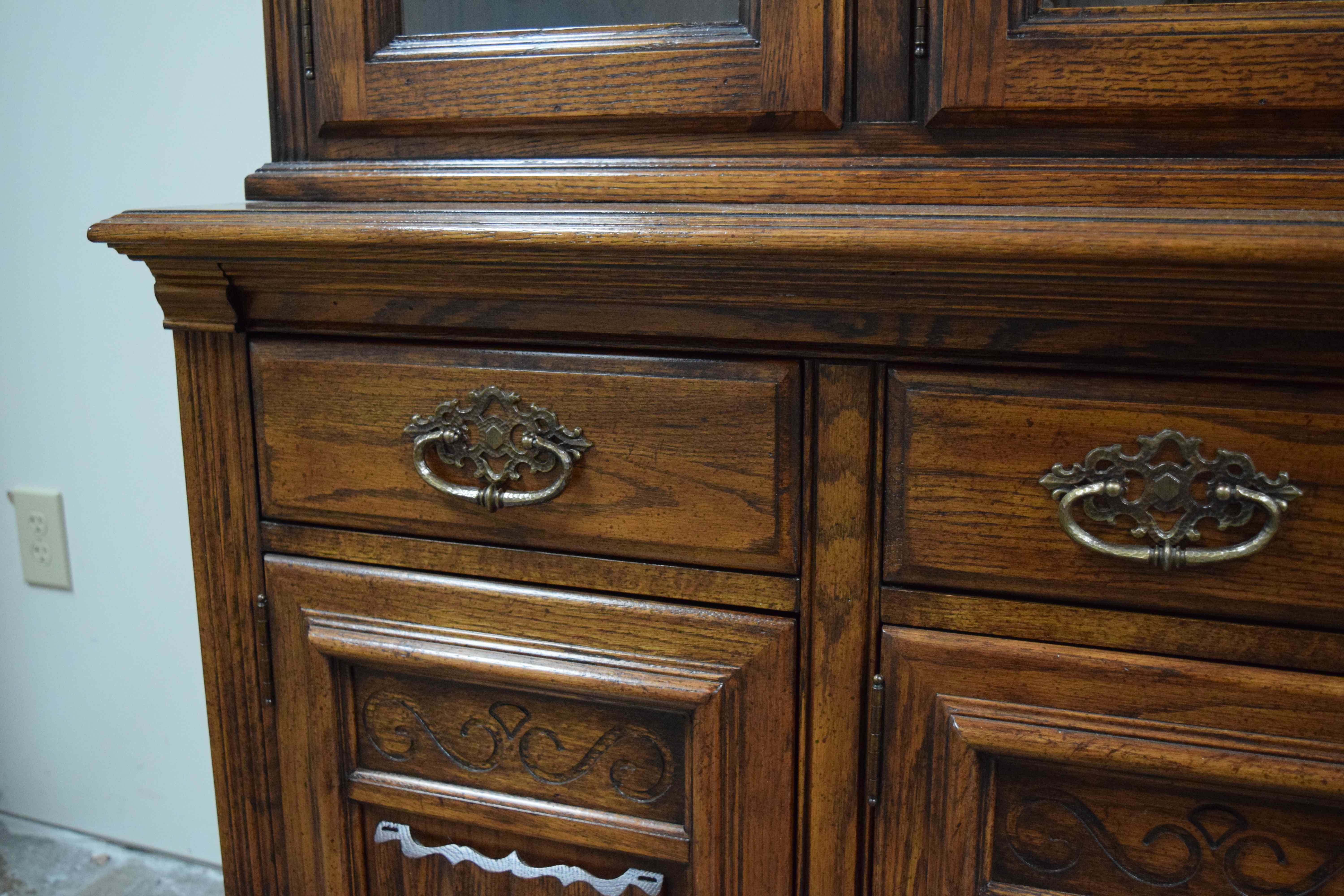 Ethan Allen Royal Charter China Hutch and Base