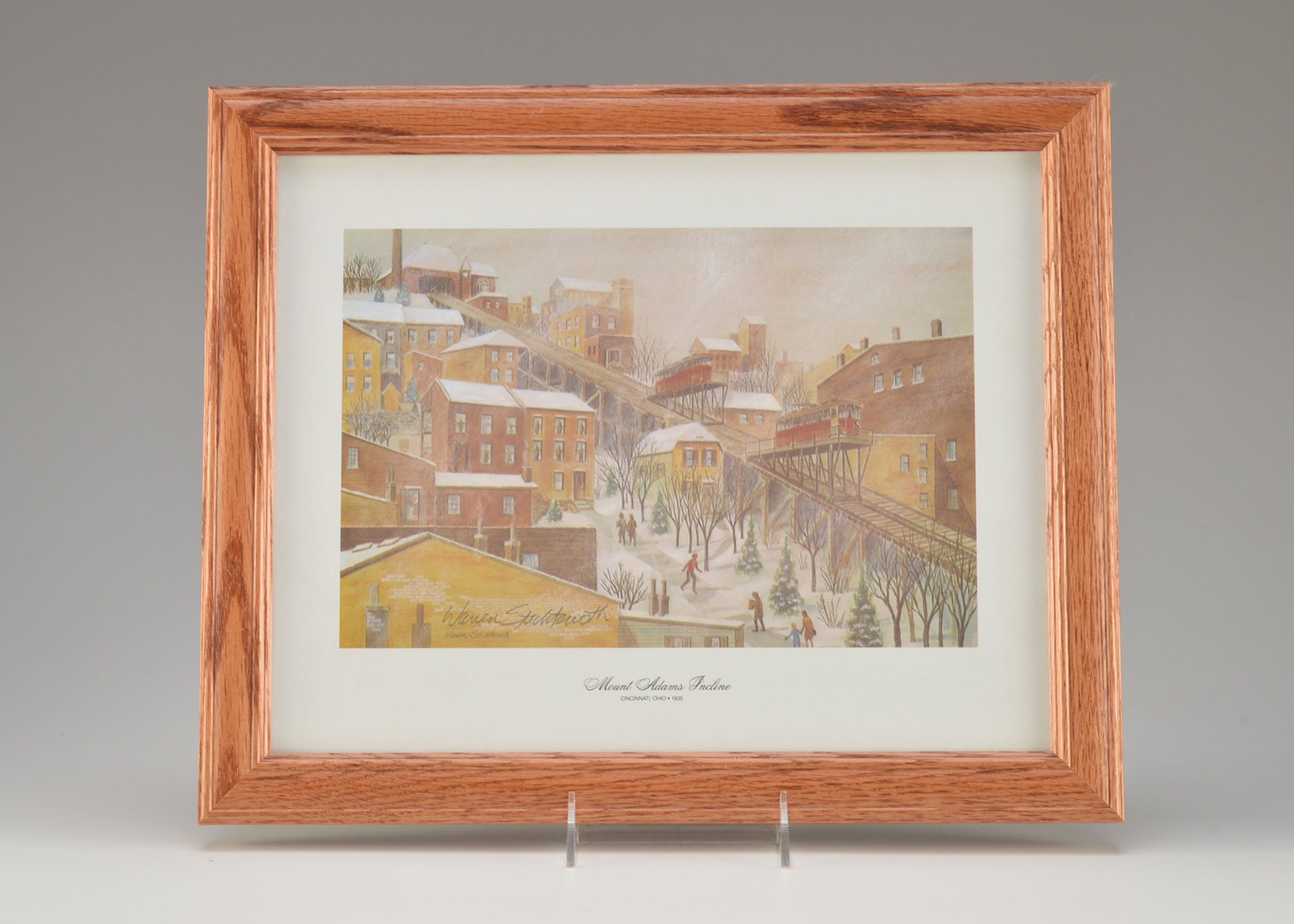 Cityscape Print Depicting Mt. Adams Incline