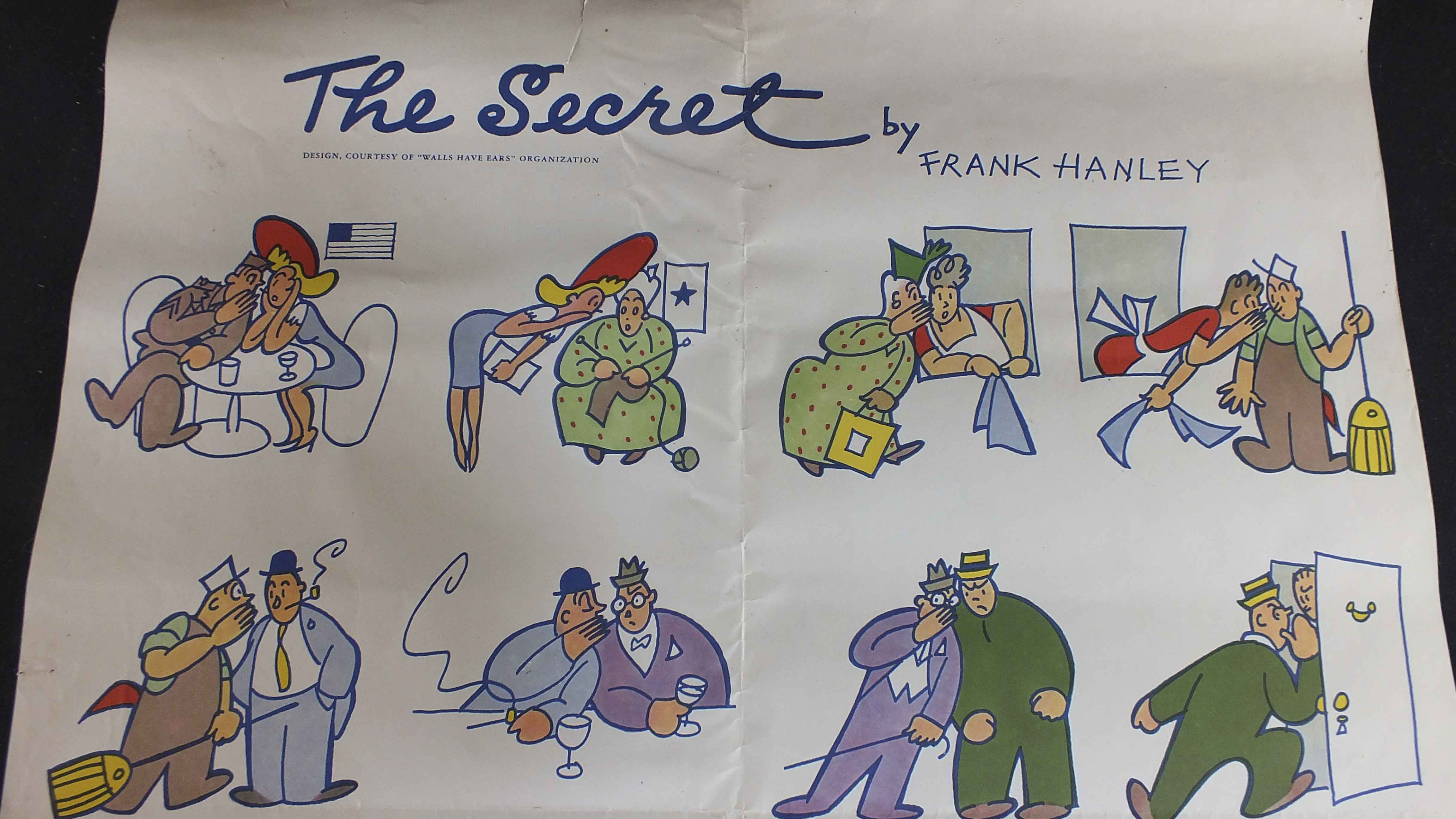 1943 "The Secret"  World War II Poster by Frank Hanley  