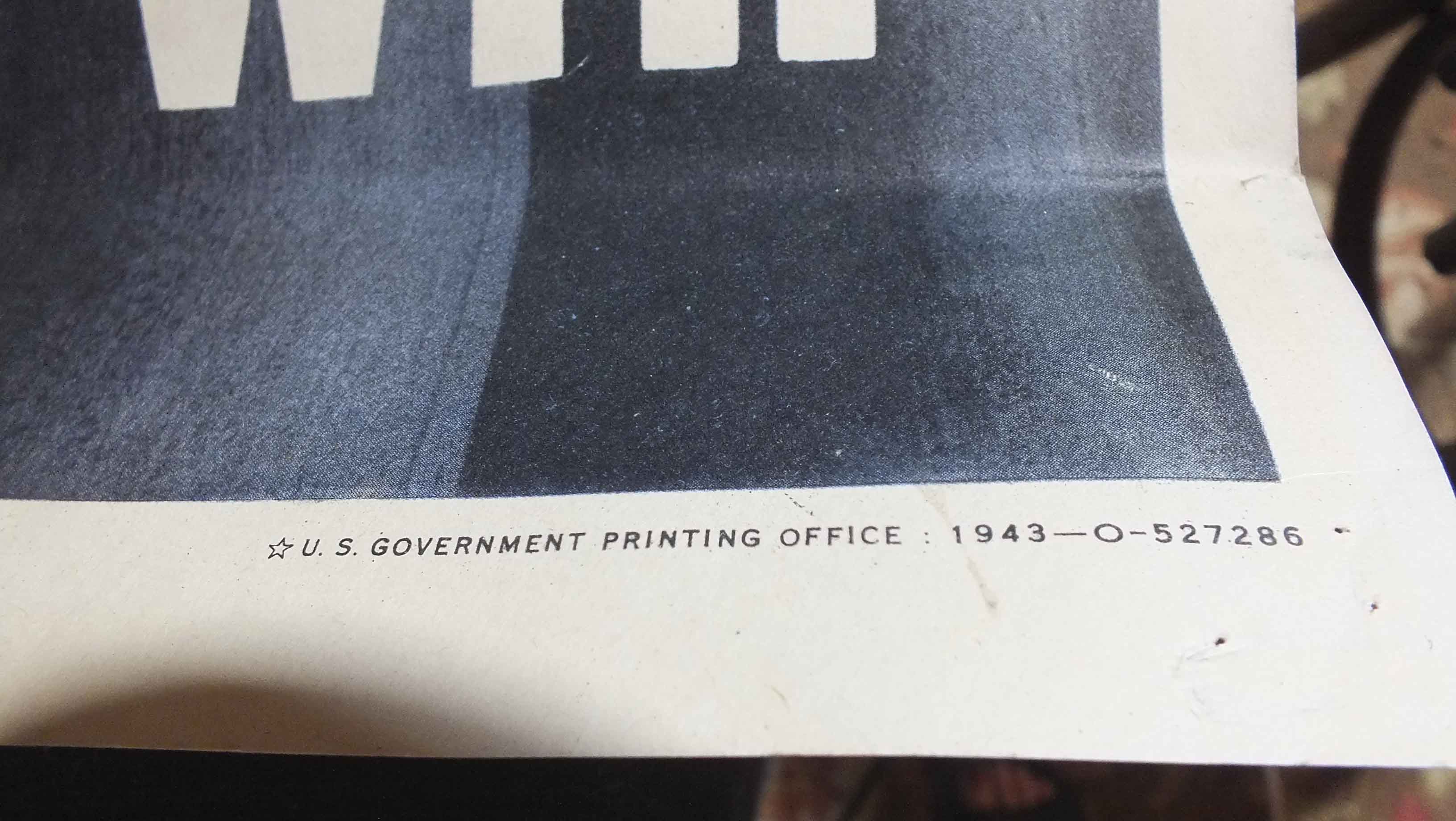 1943 "United We Are Strong" World War II Poster