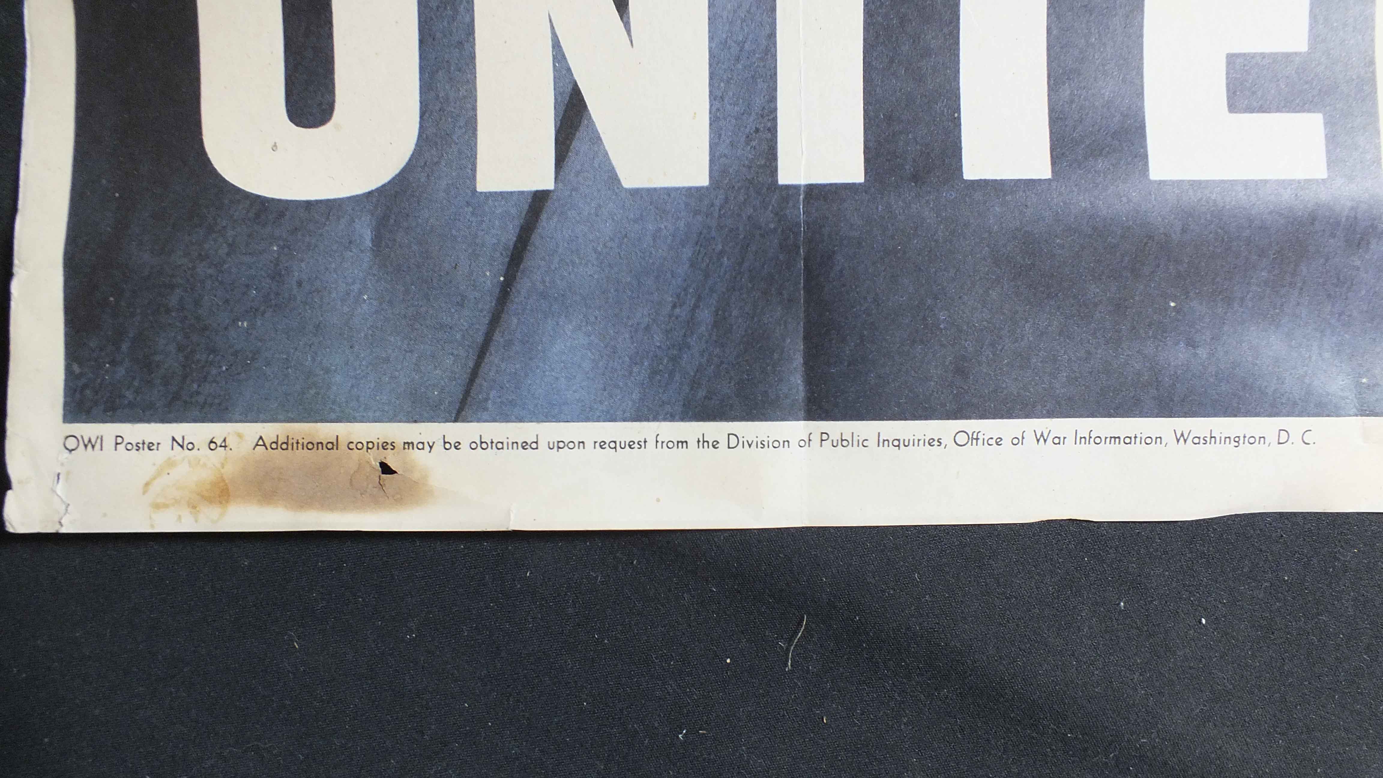 1943 "United We Are Strong" World War II Poster