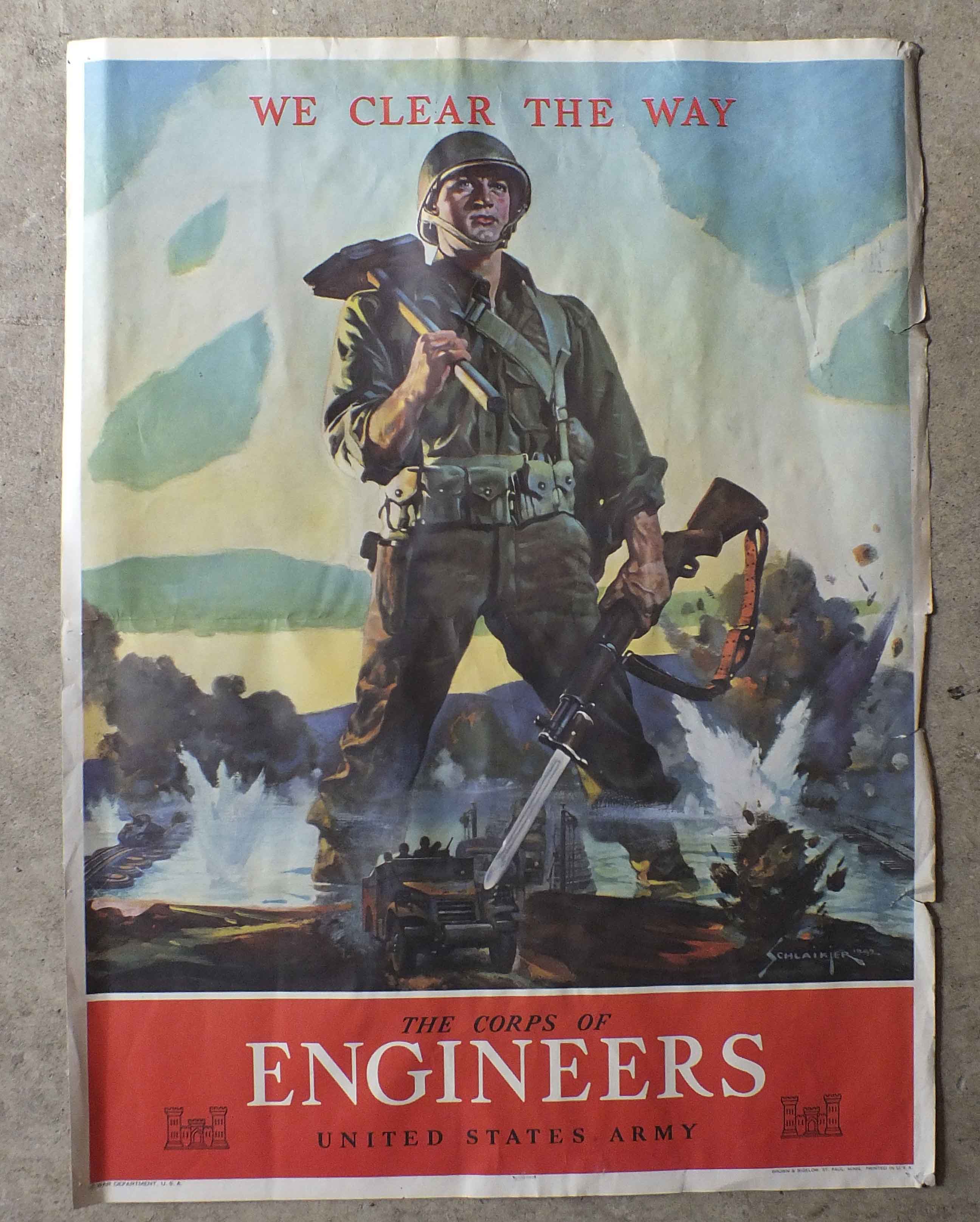 1942 "We Clear The Way" World War II Poster