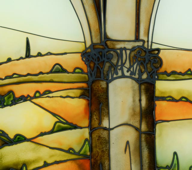 Massimo Cruciani Original Glass Painting Titled "Colonna Toscana"
