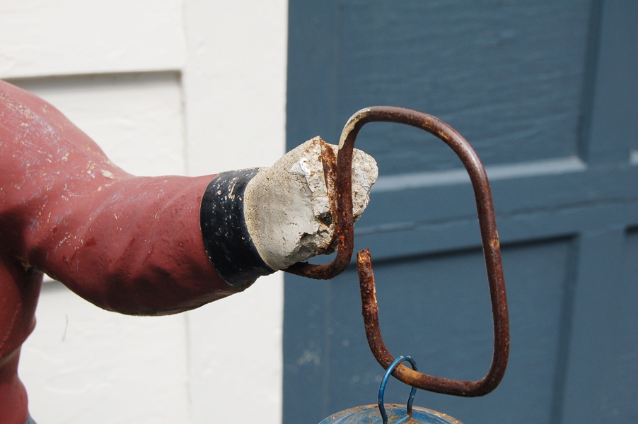 Concrete Lawn Jockey with Lantern