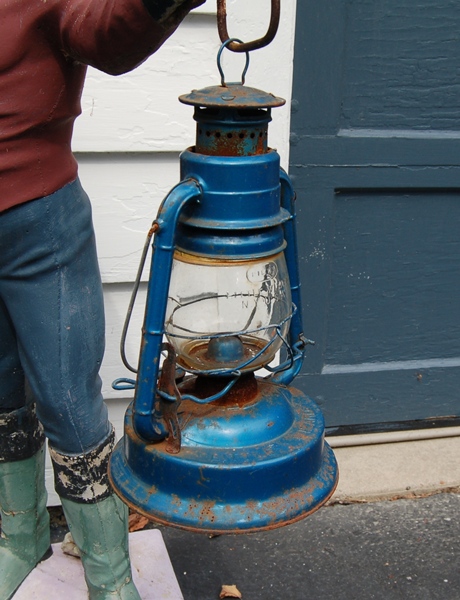 Concrete Lawn Jockey with Lantern