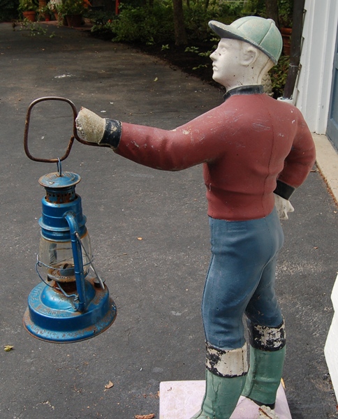 Concrete Lawn Jockey with Lantern