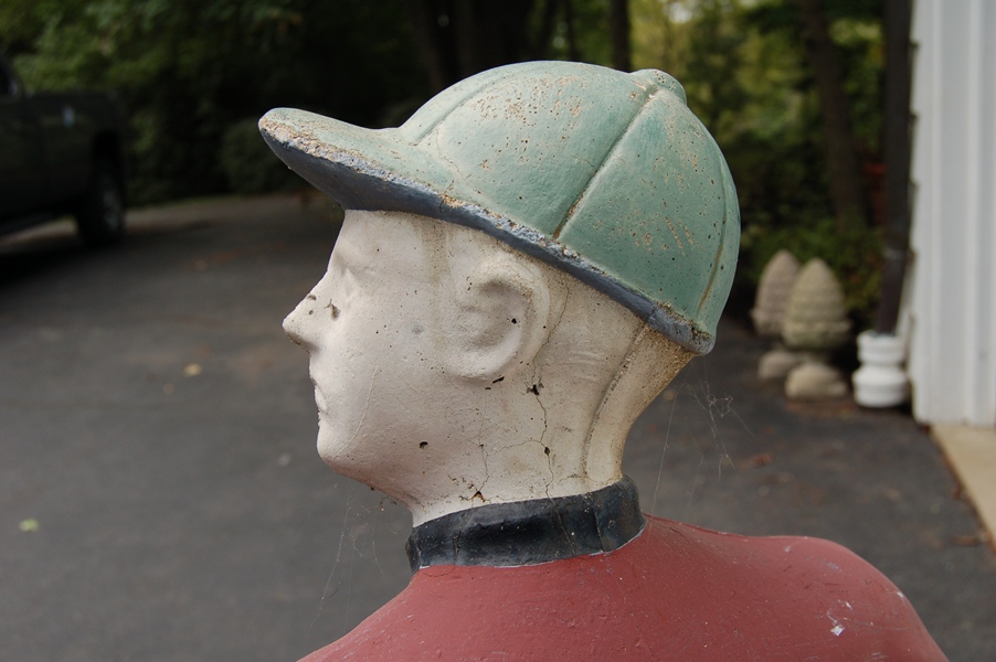 Concrete Lawn Jockey with Lantern