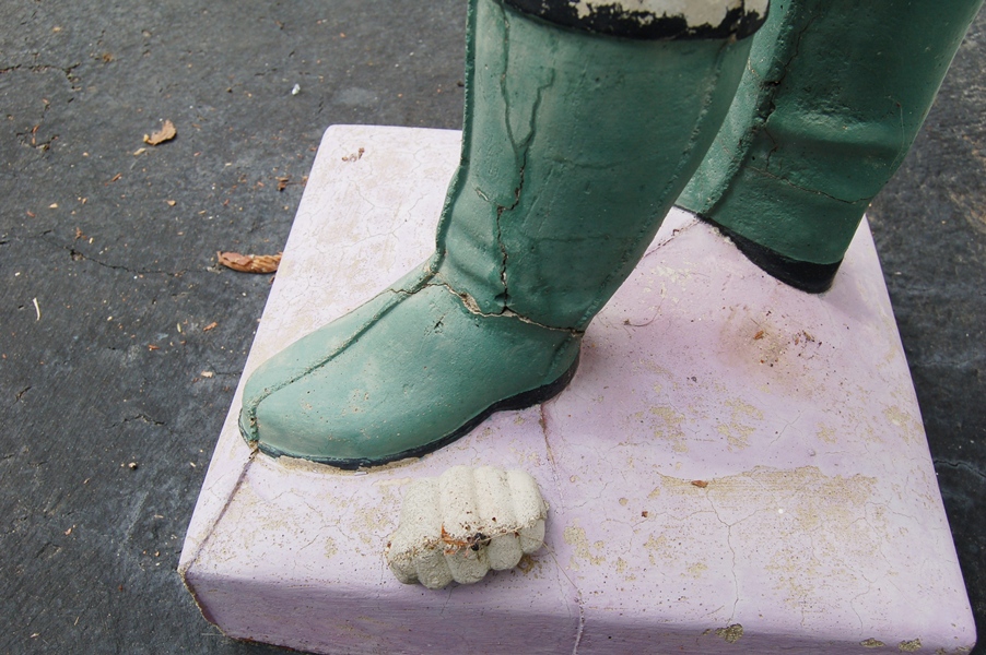 Concrete Lawn Jockey with Lantern