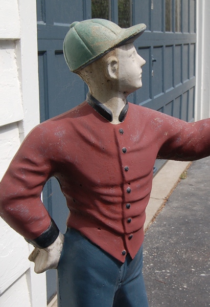 Concrete Lawn Jockey with Lantern