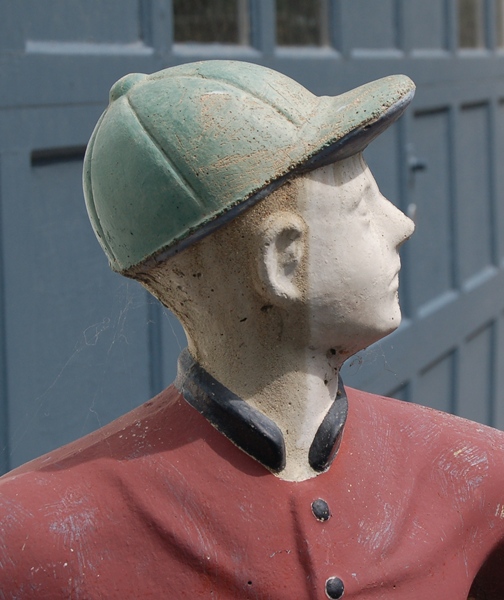 Concrete Lawn Jockey with Lantern