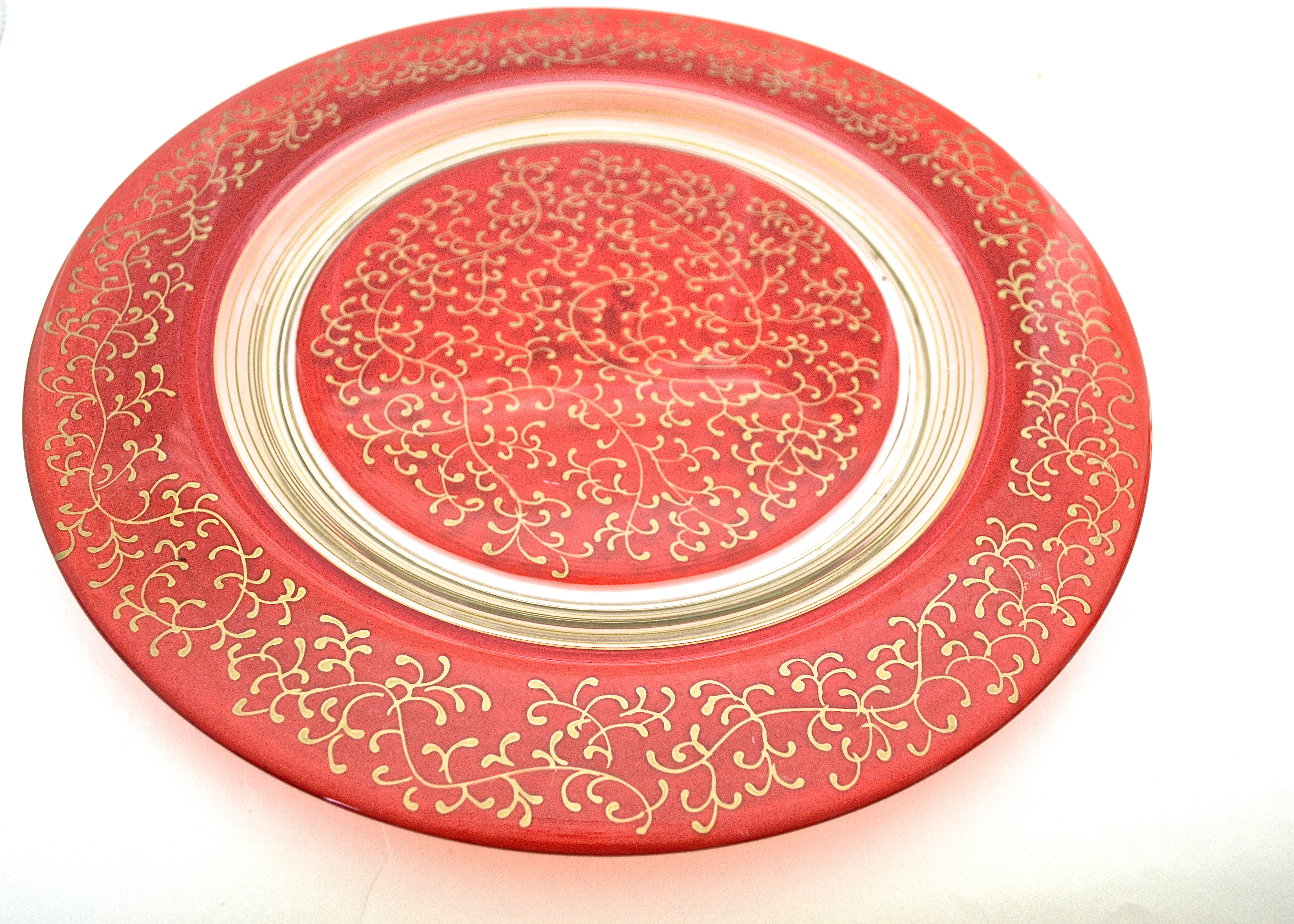 Nine Decorative Glass Trays Including Walther-Glas Canape Tray