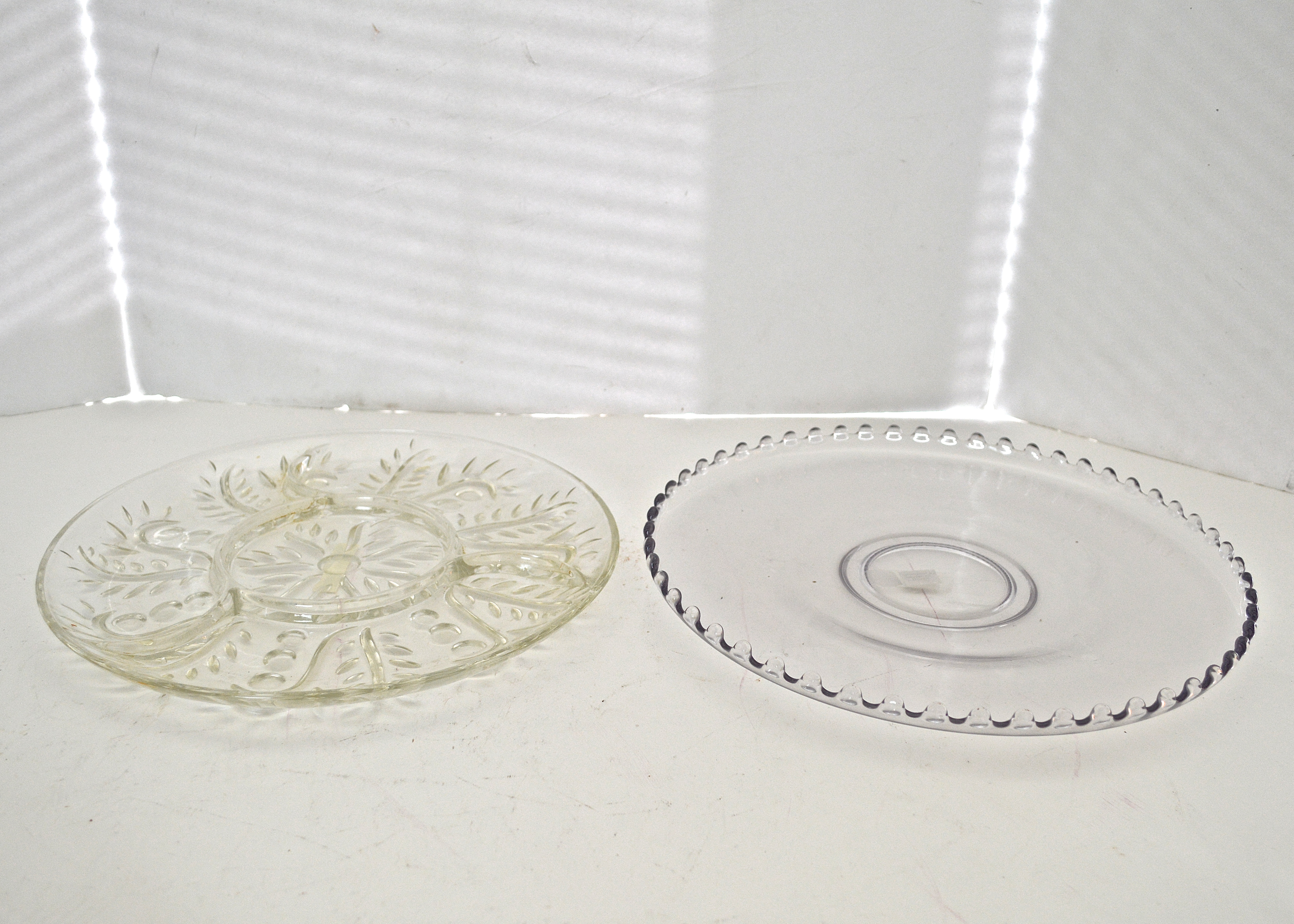 Nine Decorative Glass Trays Including Walther-Glas Canape Tray