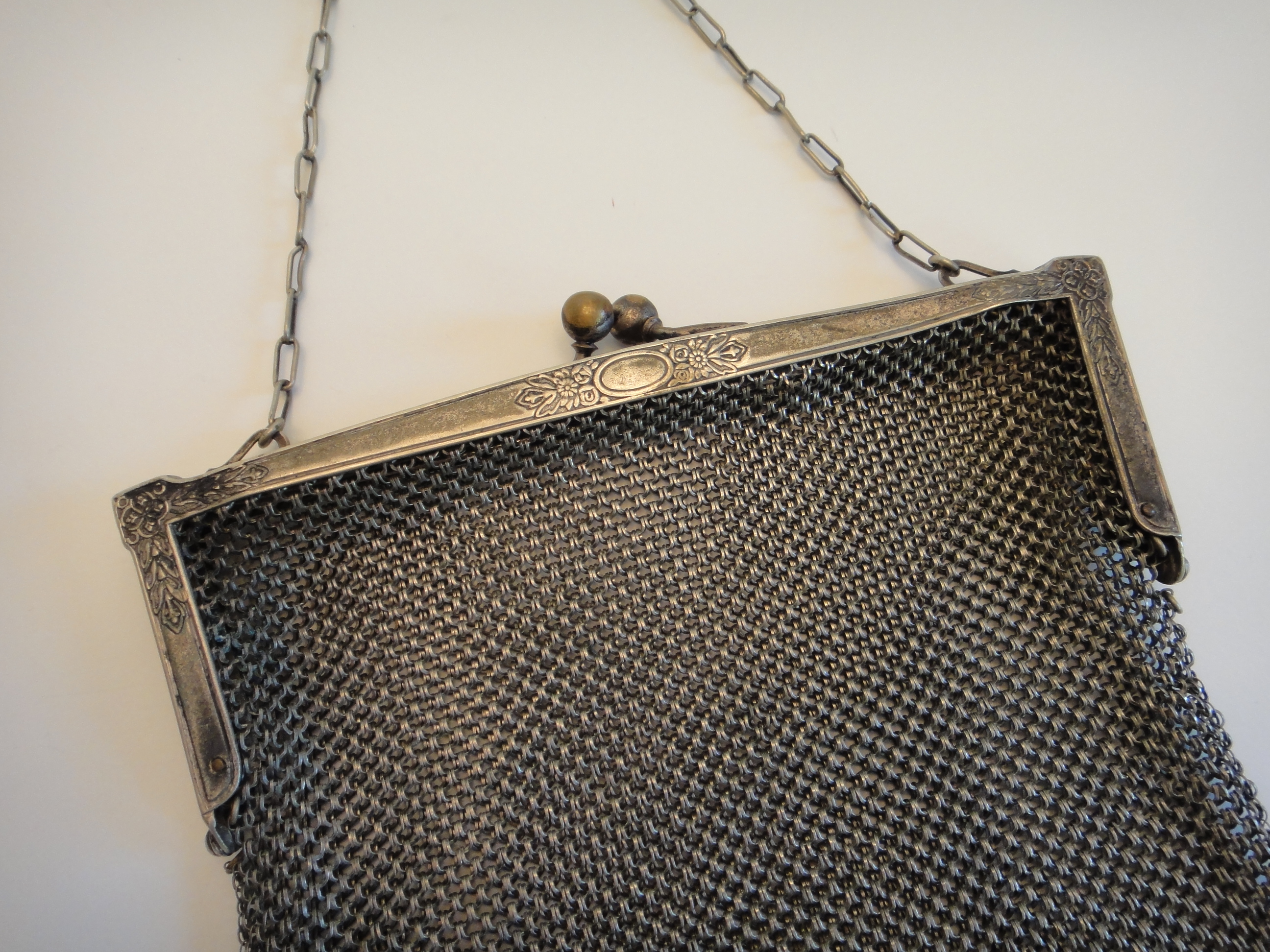 Antique German Silver & Mesh Purse
