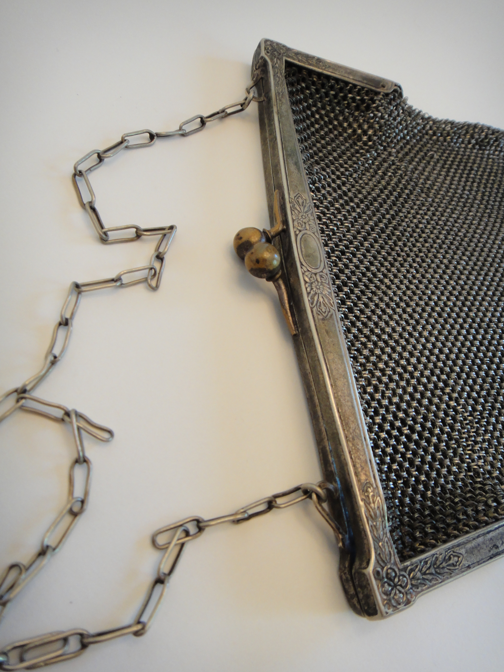 Antique German Silver & Mesh Purse