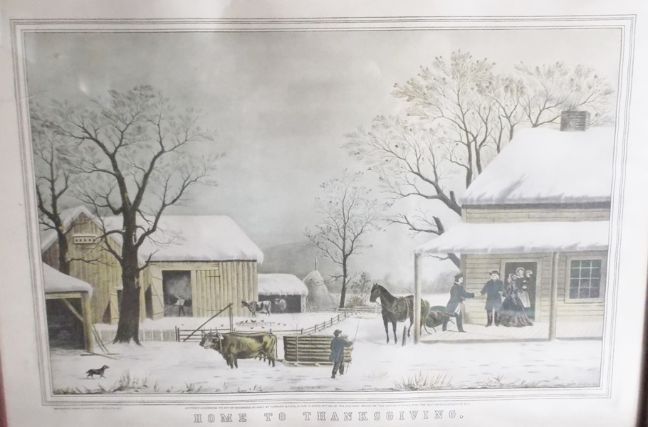 Three Framed Vintage Currier & Ives Prints 