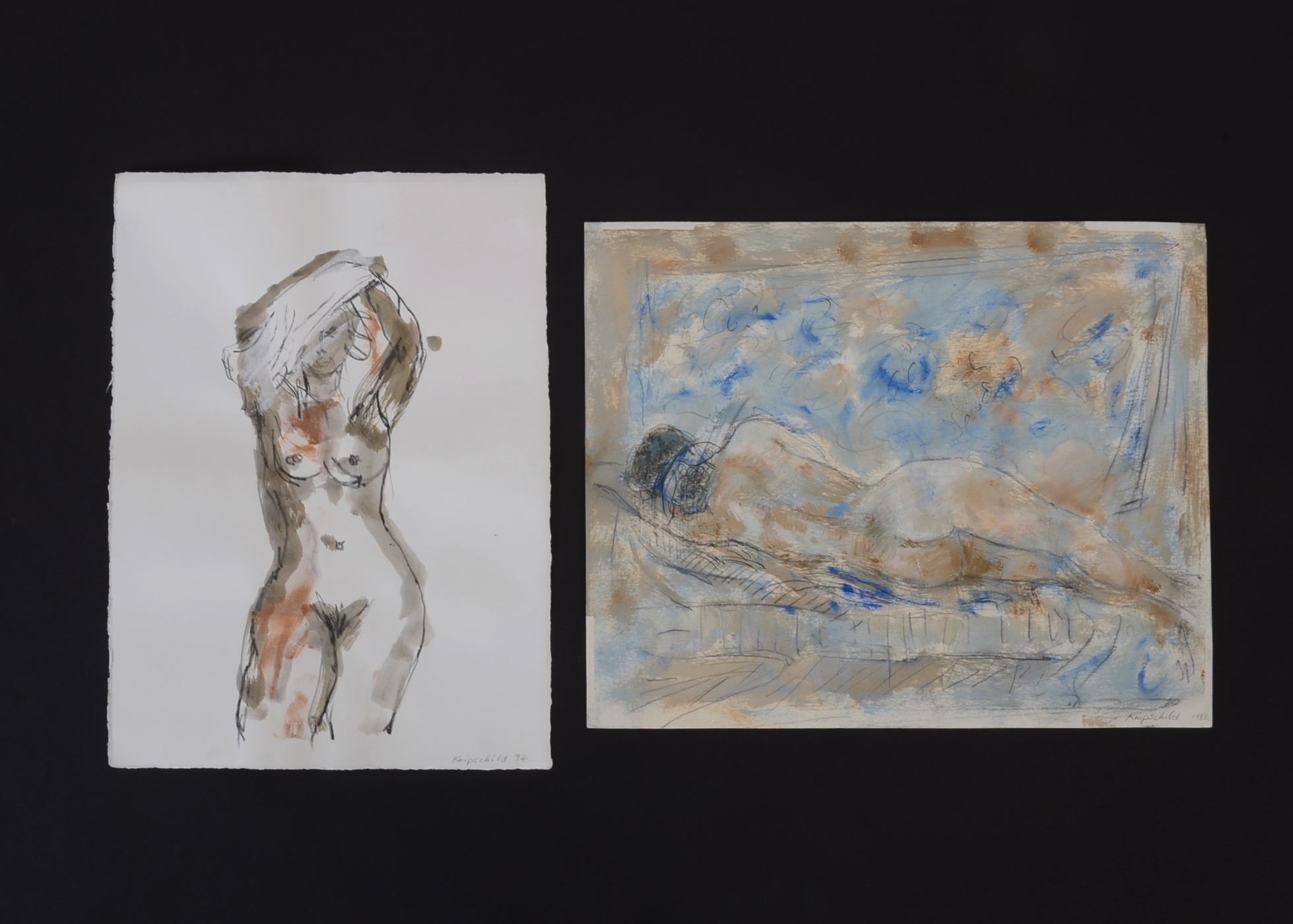 Pair of Original Robert Knipschild Nudes