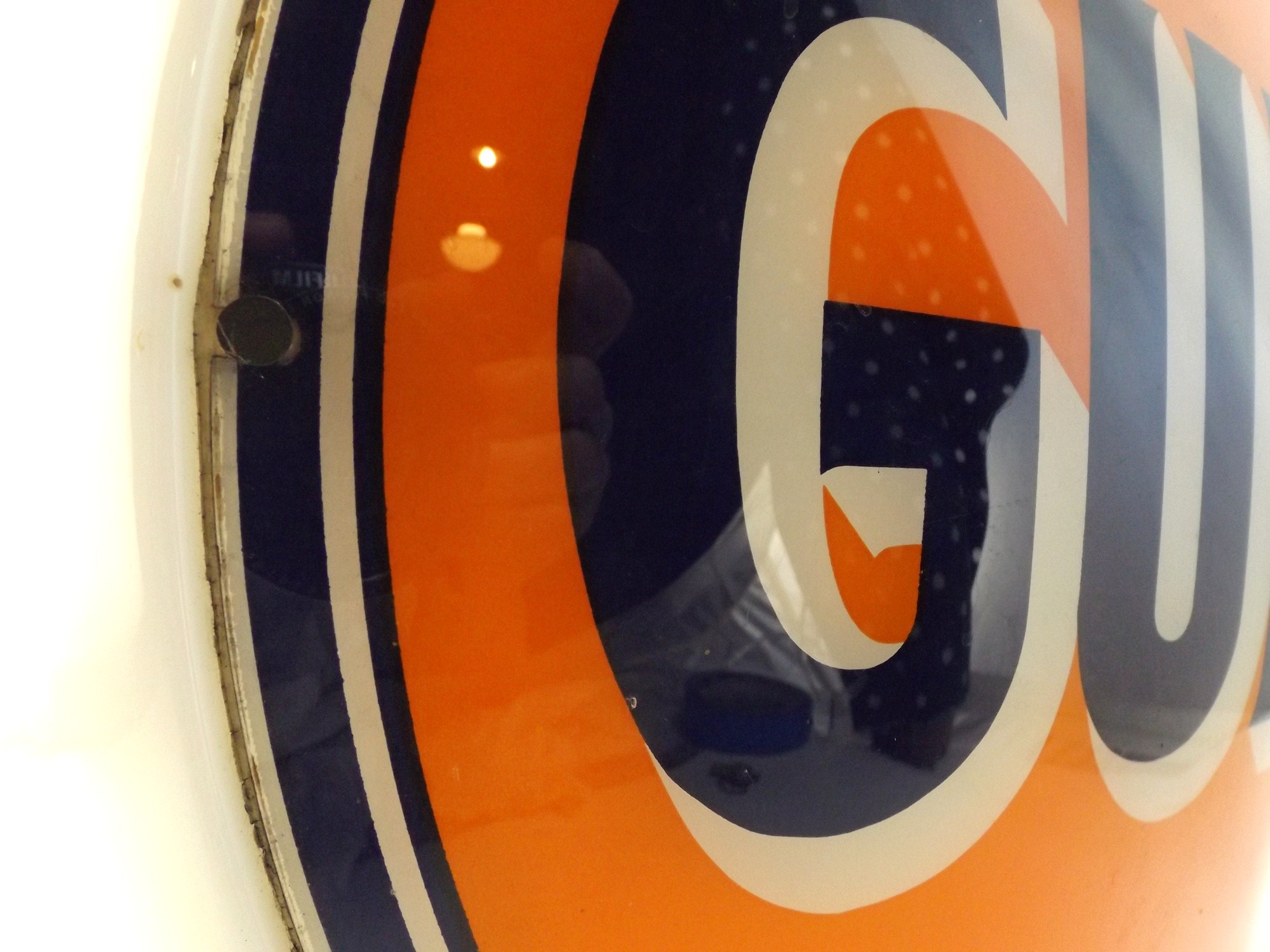 Vintage Gulf Double-Sided Glass Gas Pump Globe