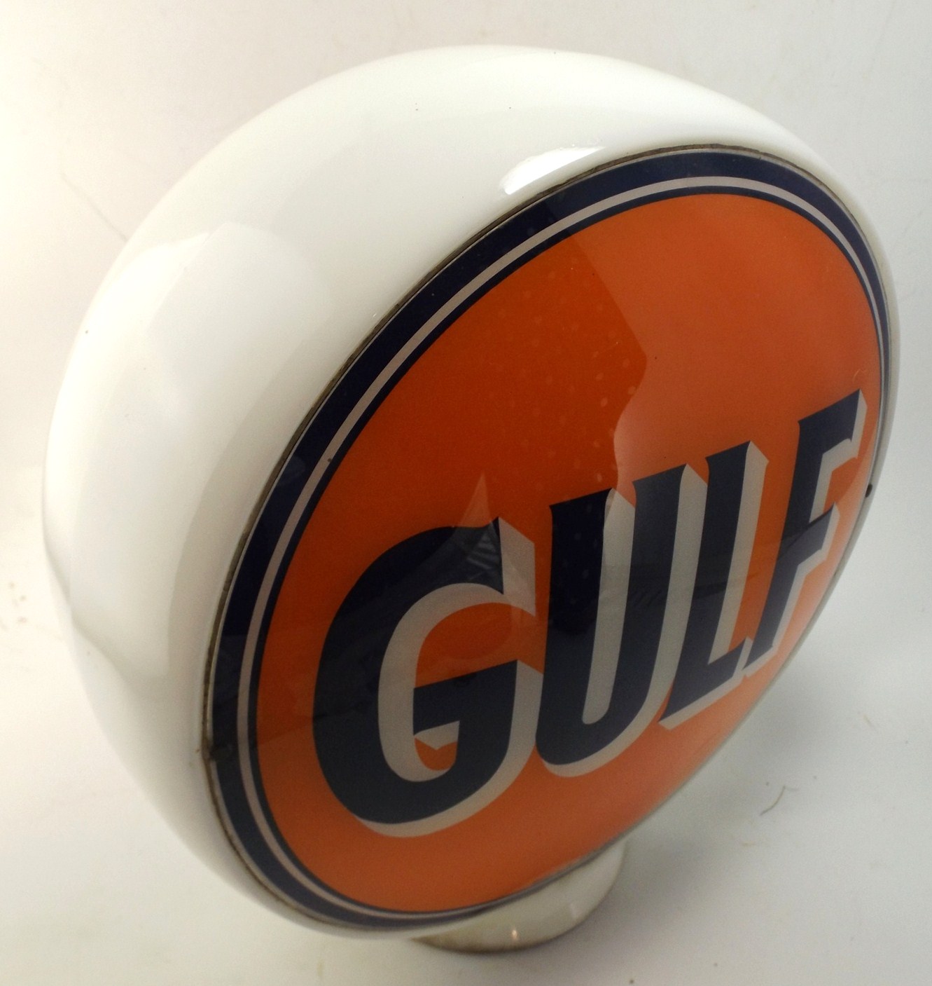 Vintage Gulf Double-Sided Glass Gas Pump Globe