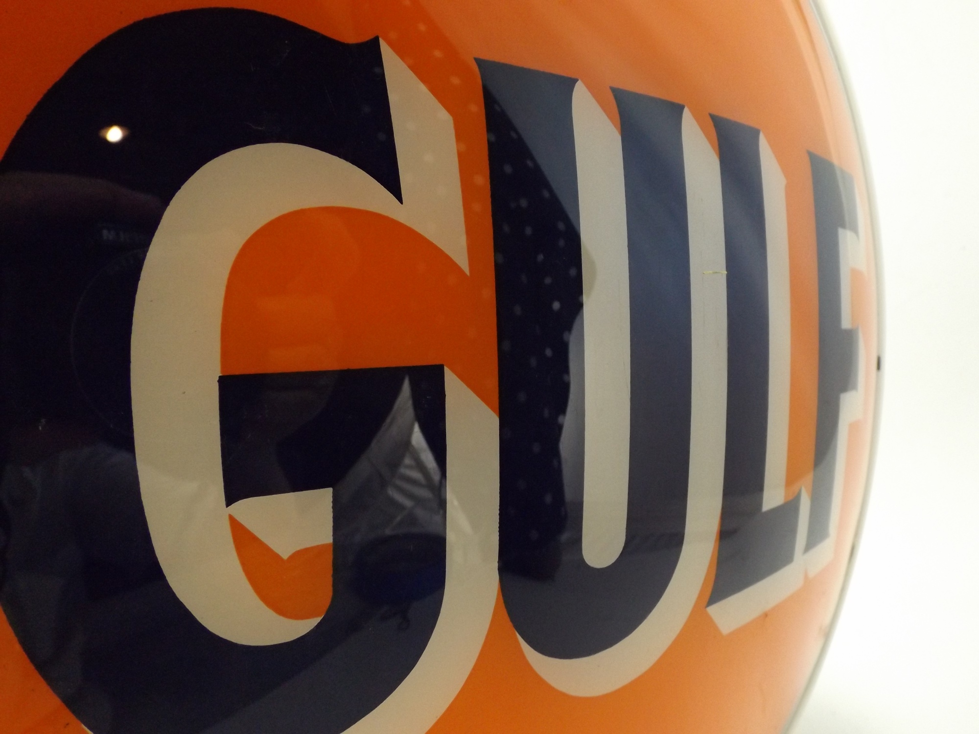 Vintage Gulf Double-Sided Glass Gas Pump Globe