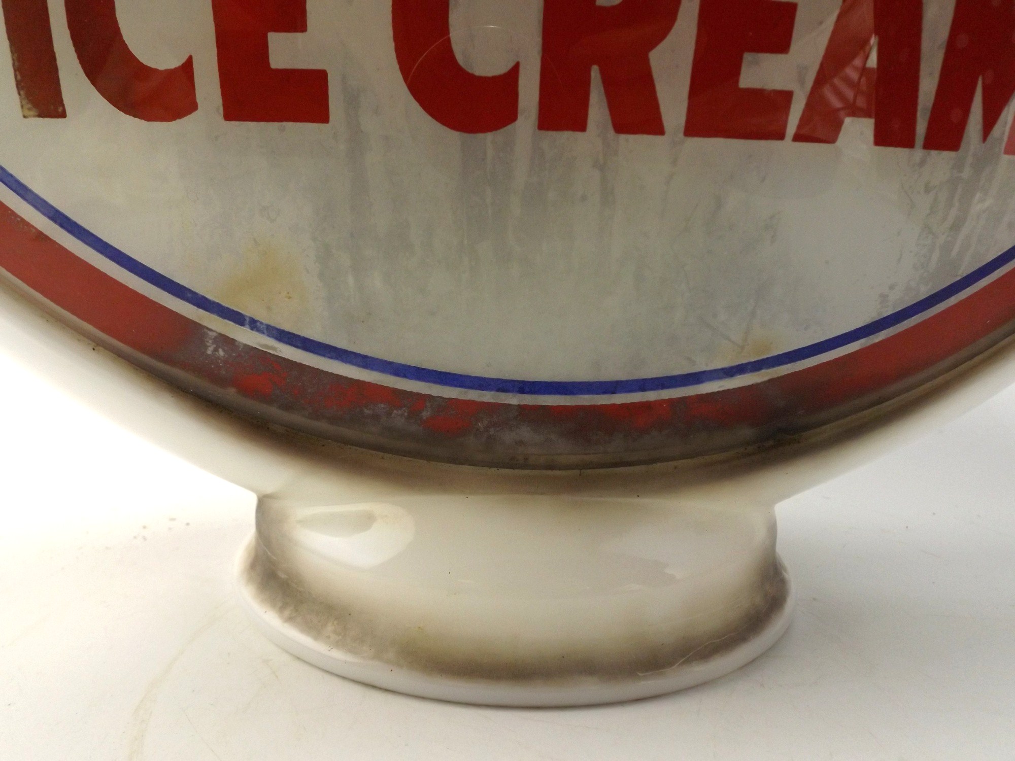 Vintage French Bauer Glass Advertising Globe