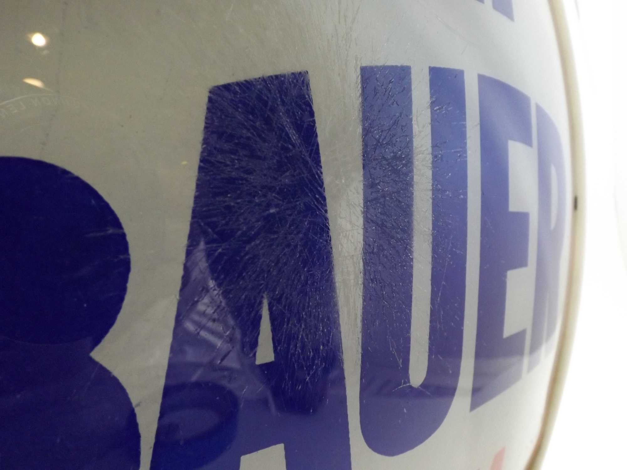 Vintage French Bauer Glass Advertising Globe