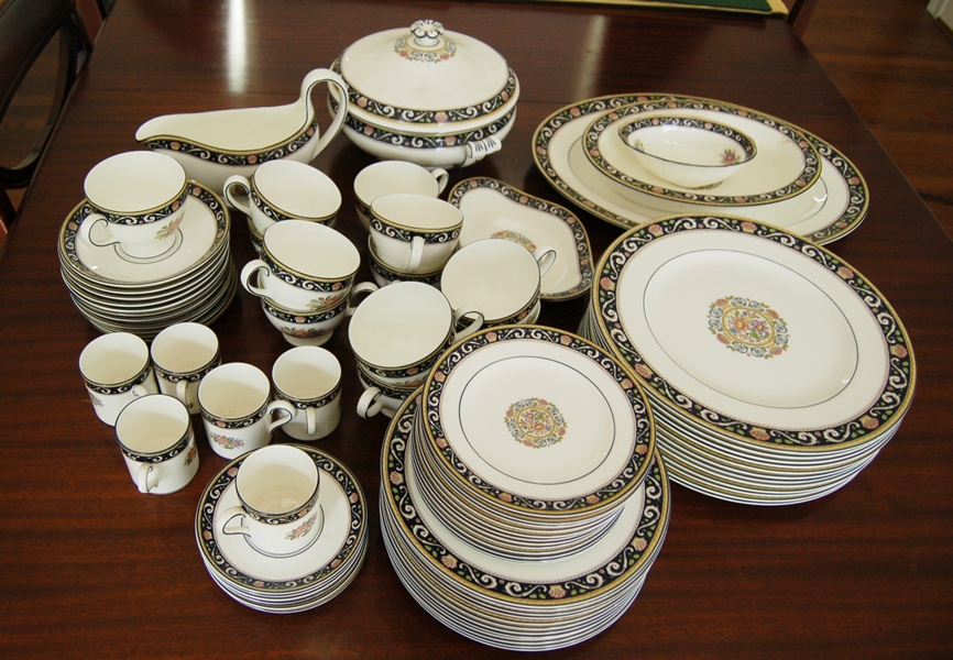 Wedgwood "Dark Blue Runnymede" Fine China Set for Twelve