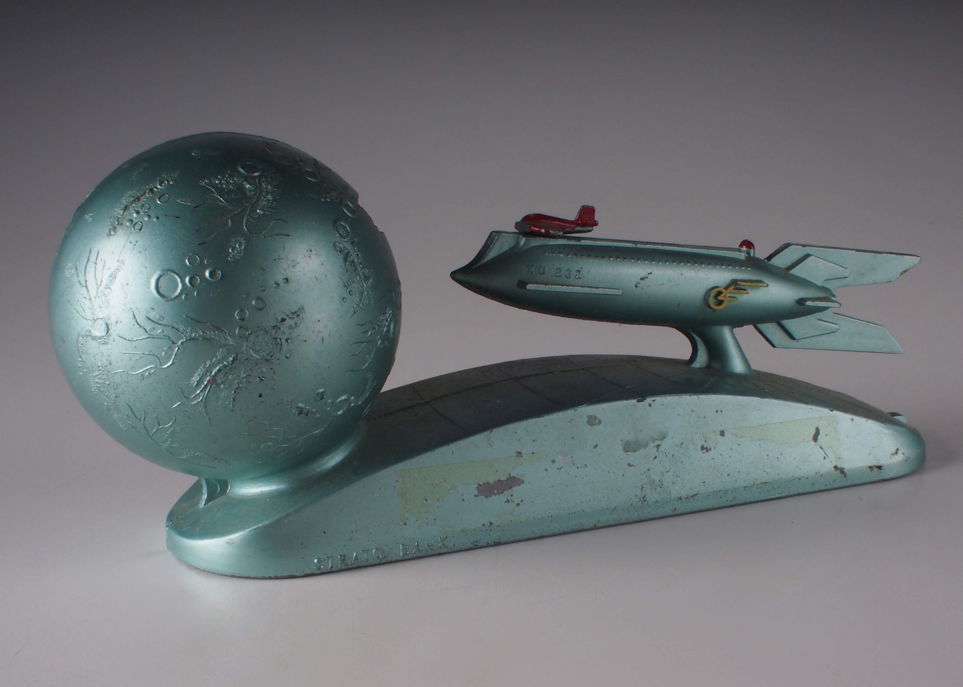 Vintage 1950s Strato Metal Rocket Bank