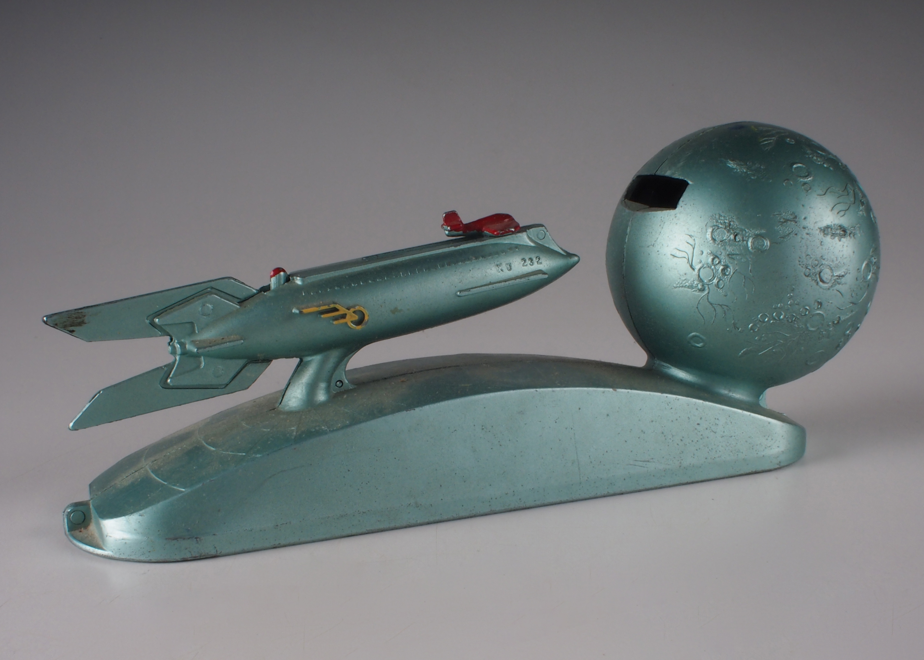 Vintage 1950s Strato Metal Rocket Bank