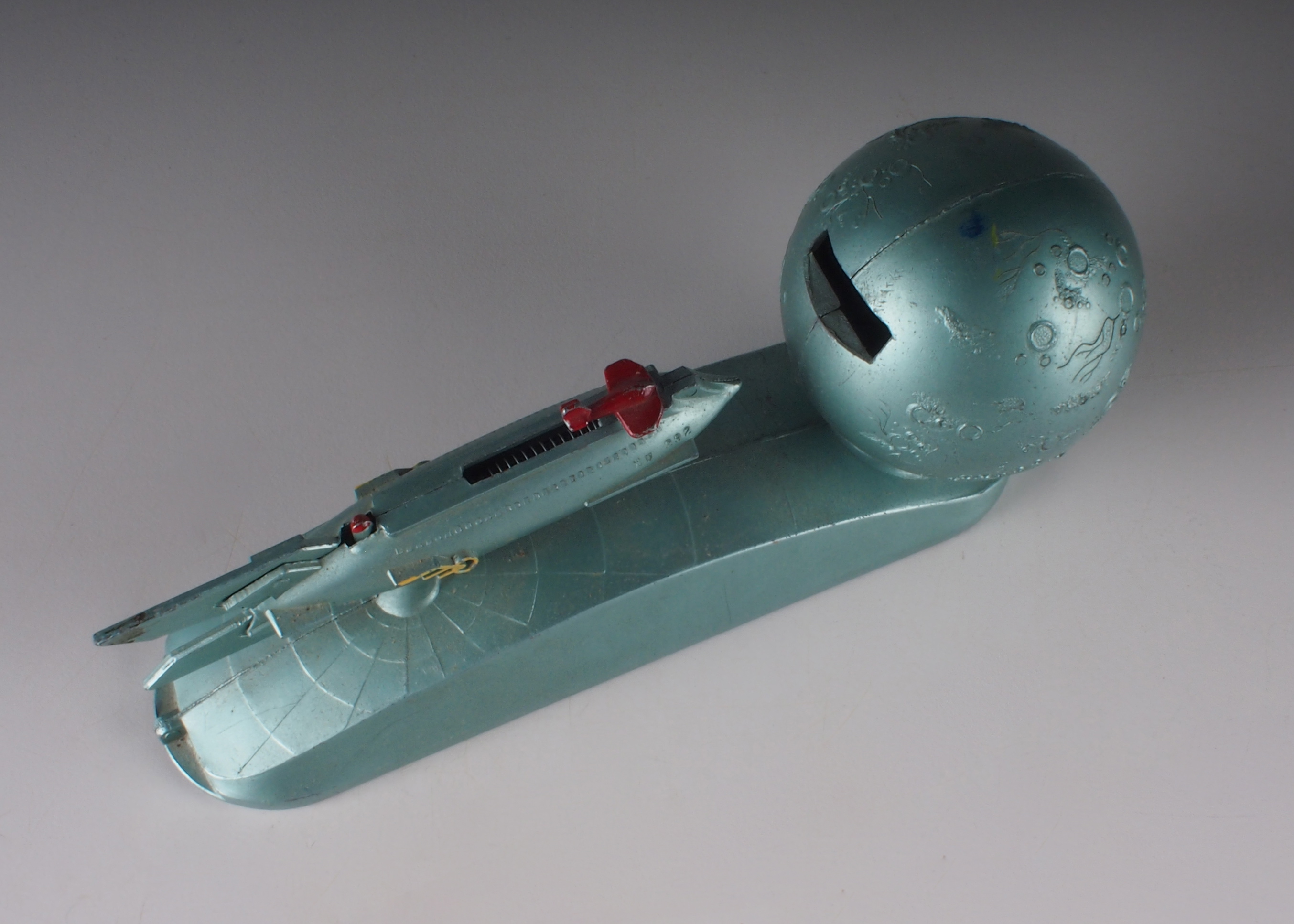 Vintage 1950s Strato Metal Rocket Bank