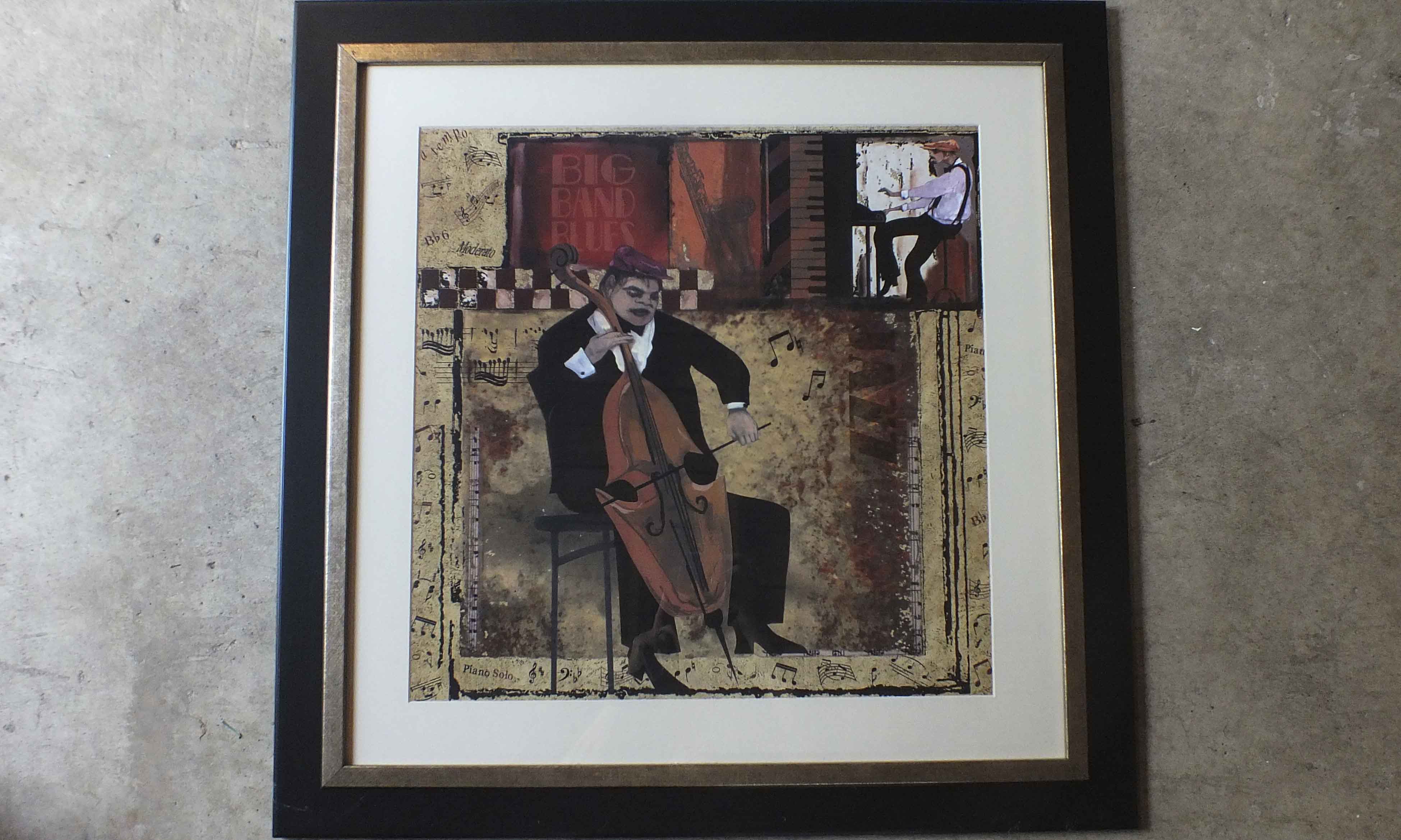Saxophone and Cello Framed Prints 