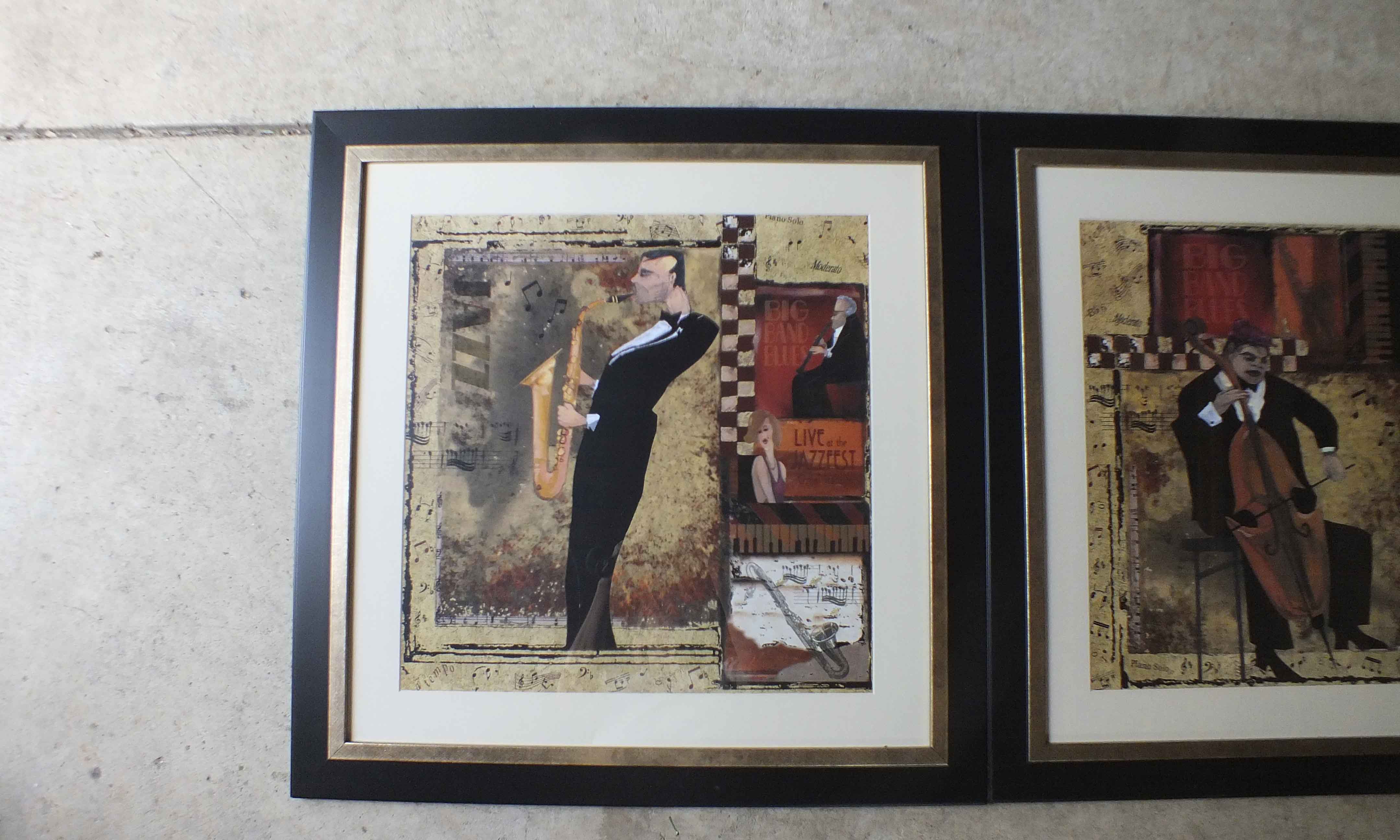 Saxophone and Cello Framed Prints 