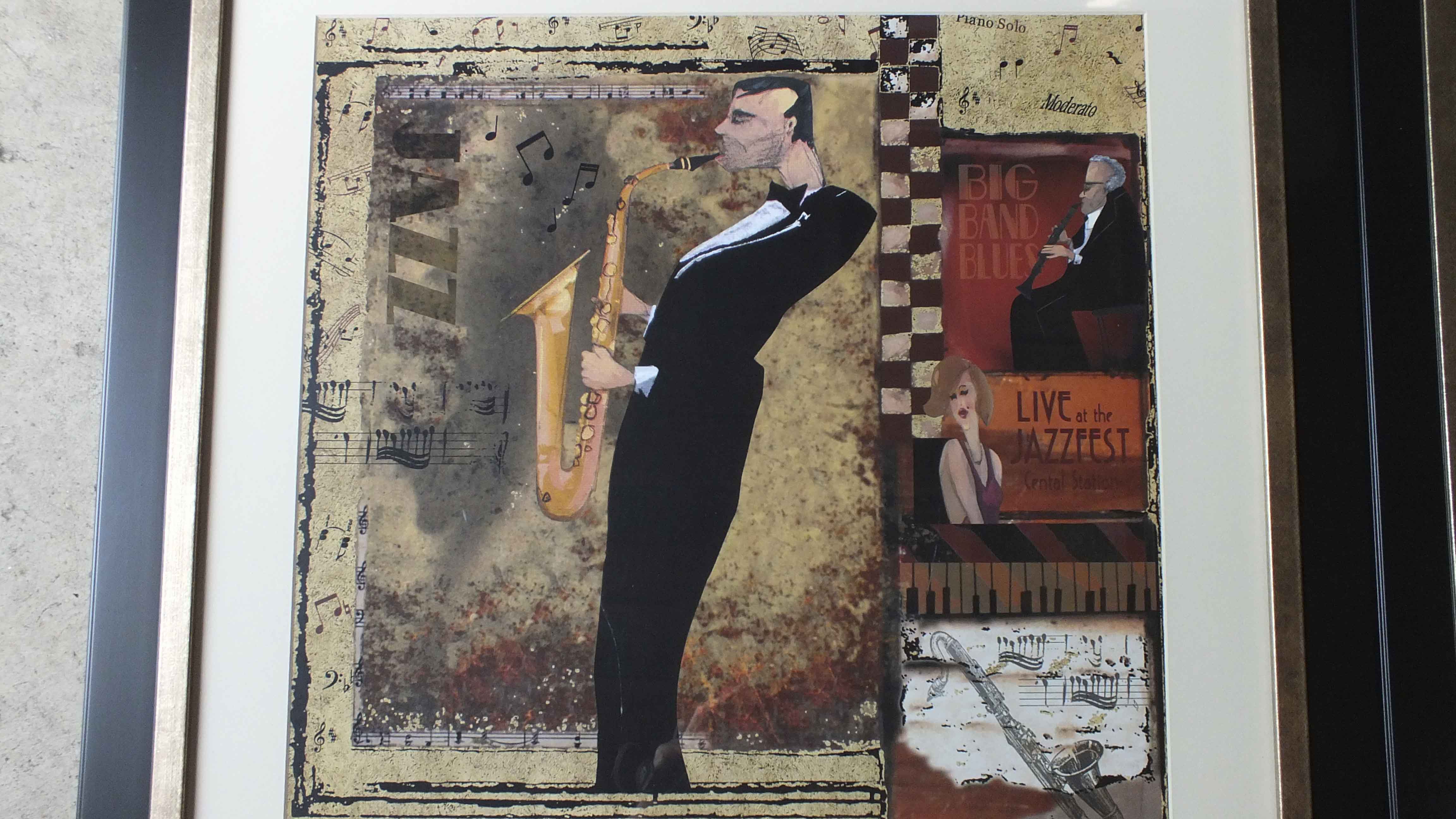 Saxophone and Cello Framed Prints 