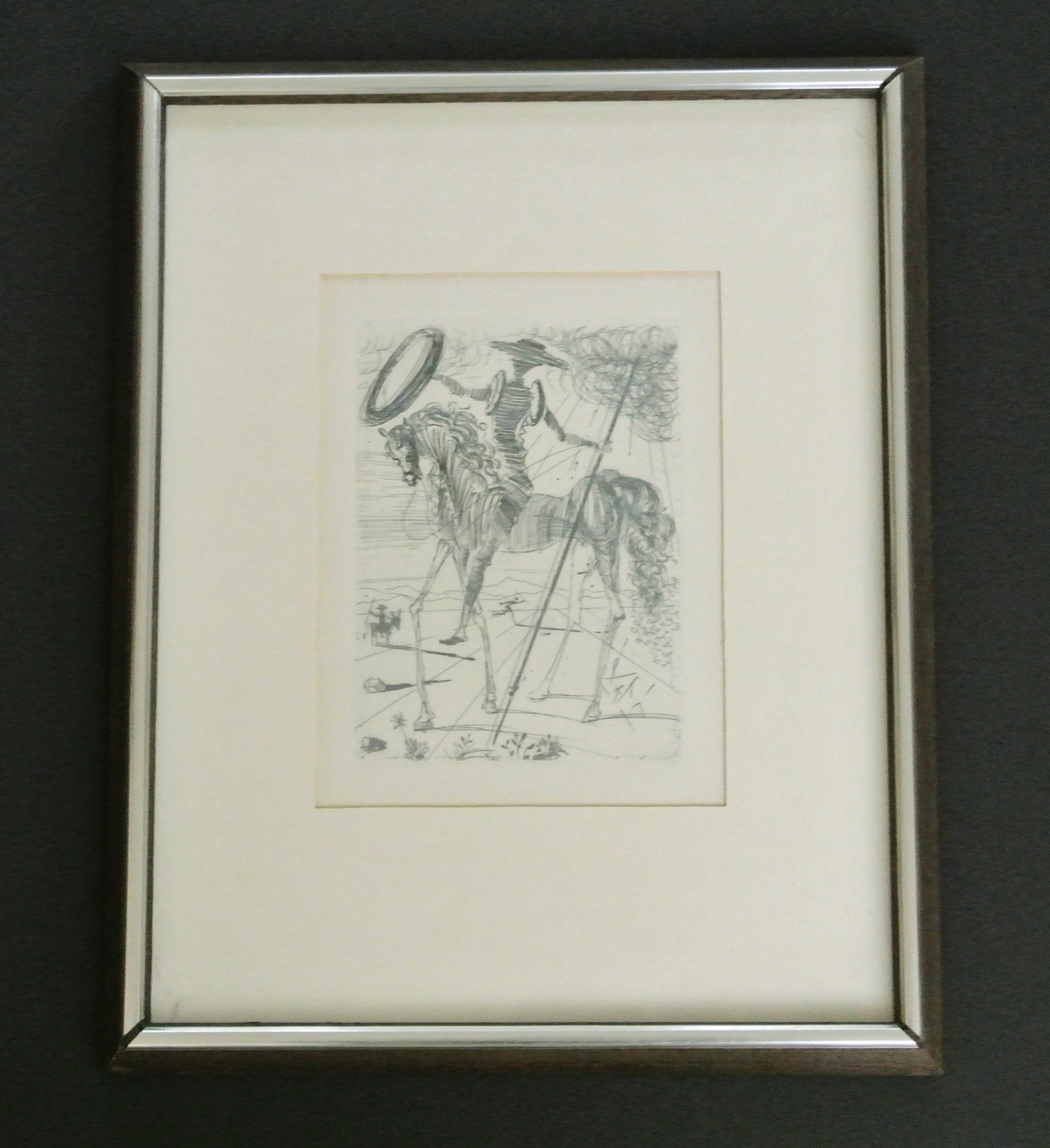 Salvador Dali Original Etching Of Don Quixote