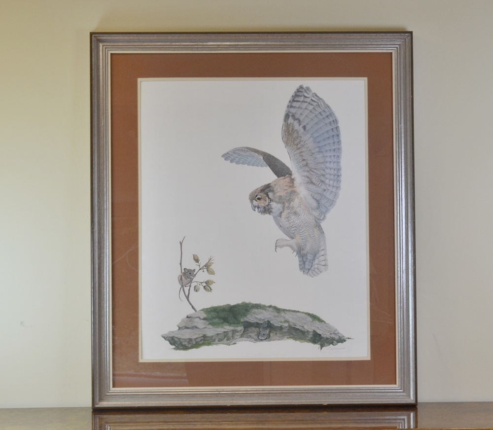 Limited Edition Print After "Great Horned Owl" By Louise Brevoort
