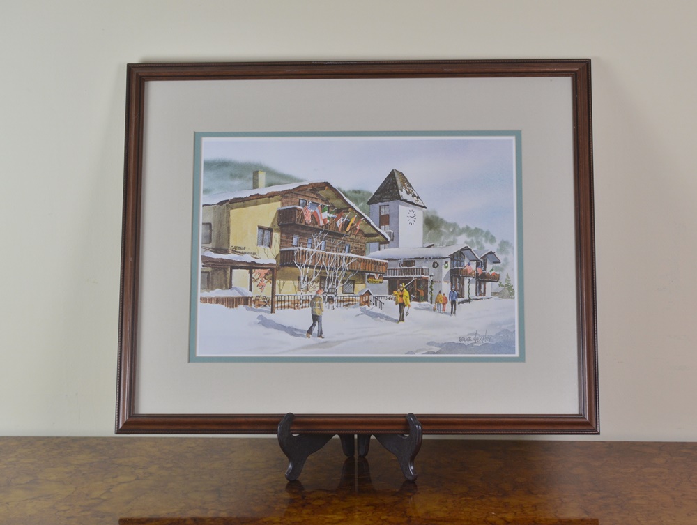 Offset Lithograph After A  Bruce Haughey Watercolor