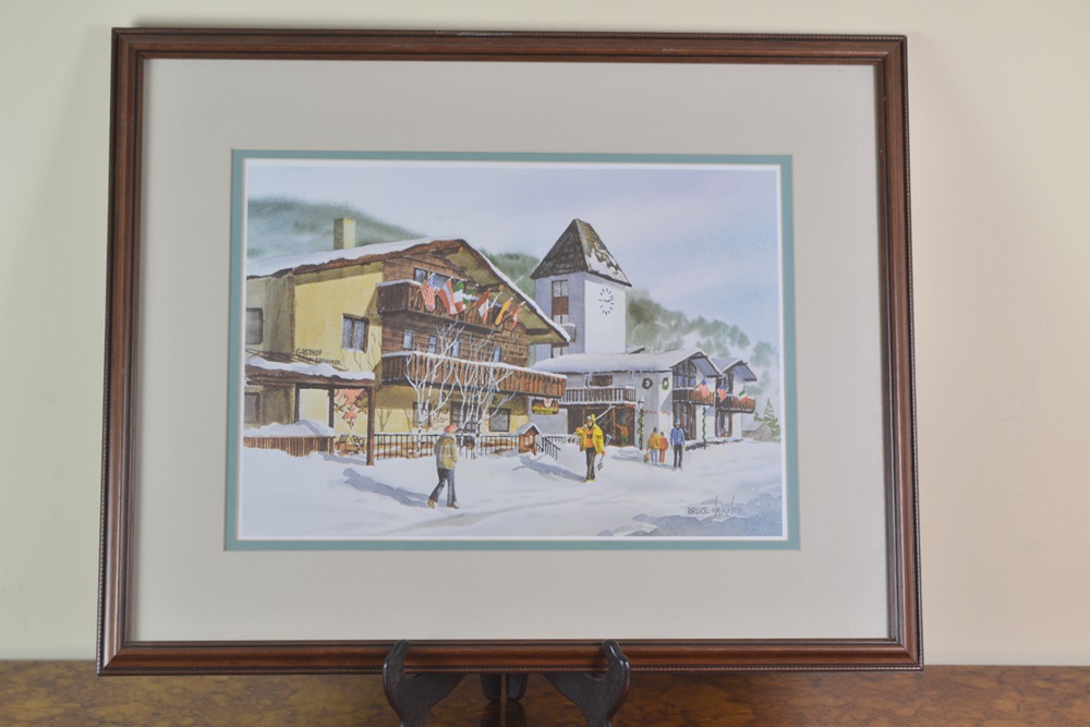 Offset Lithograph After A  Bruce Haughey Watercolor