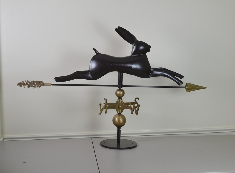 Contemporary Folk Art Style Running Rabbit Weathervane