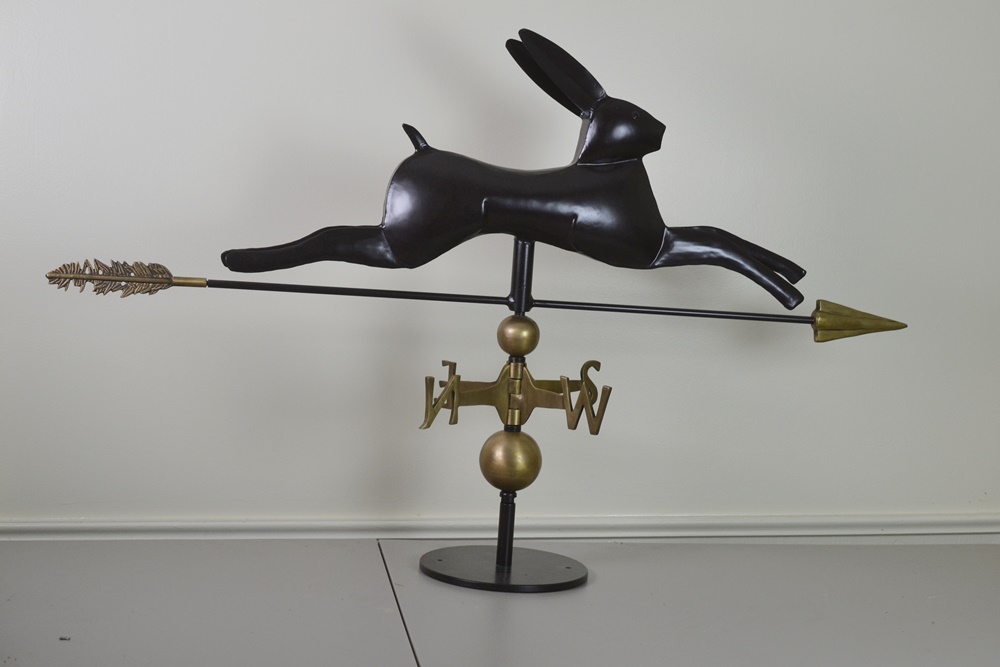 Contemporary Folk Art Style Running Rabbit Weathervane