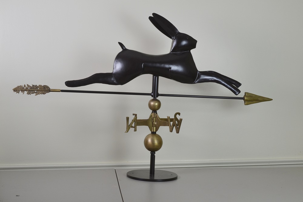 Contemporary Folk Art Style Running Rabbit Weathervane