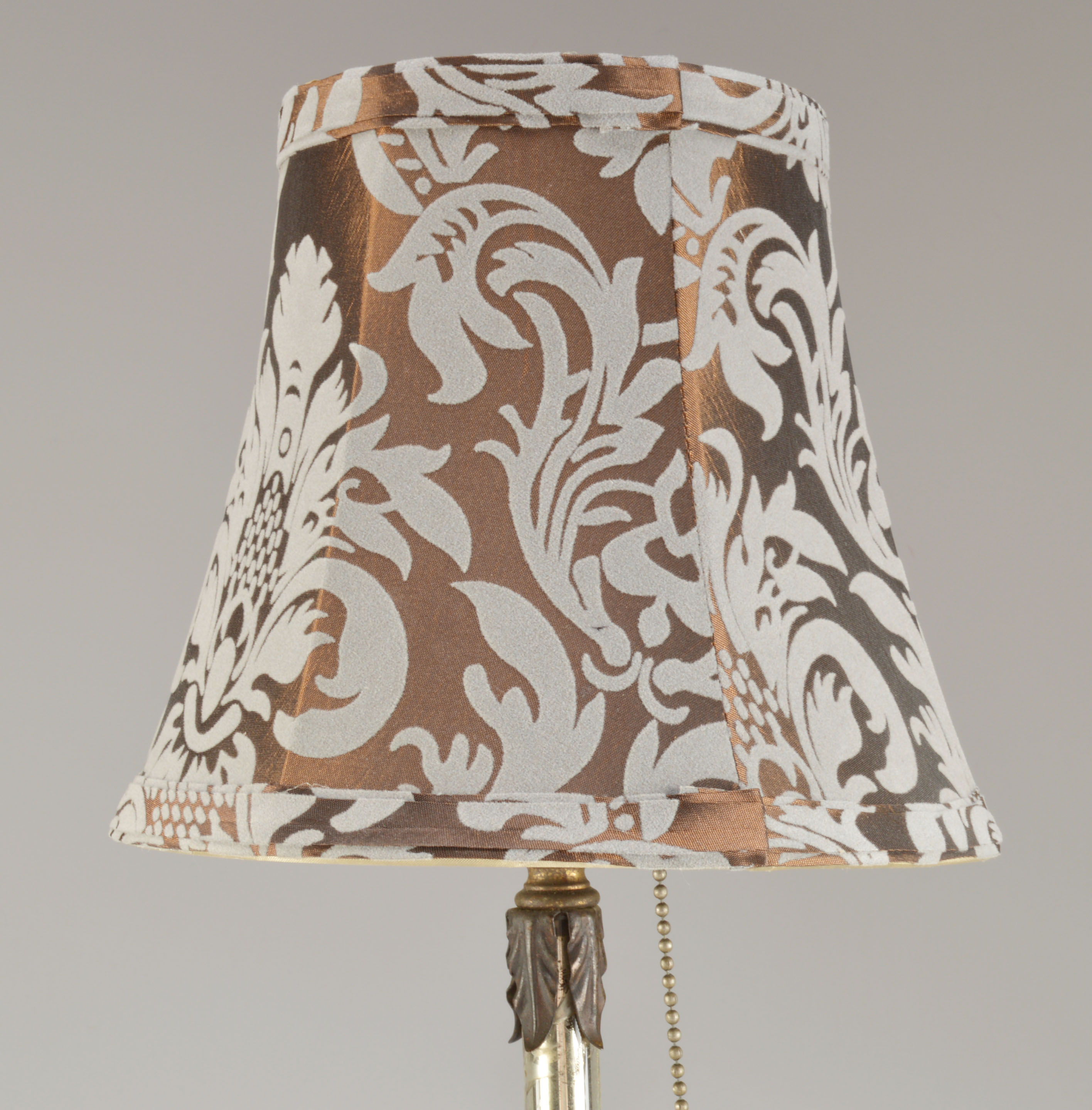 Etched Glass and Metal Table Lamp