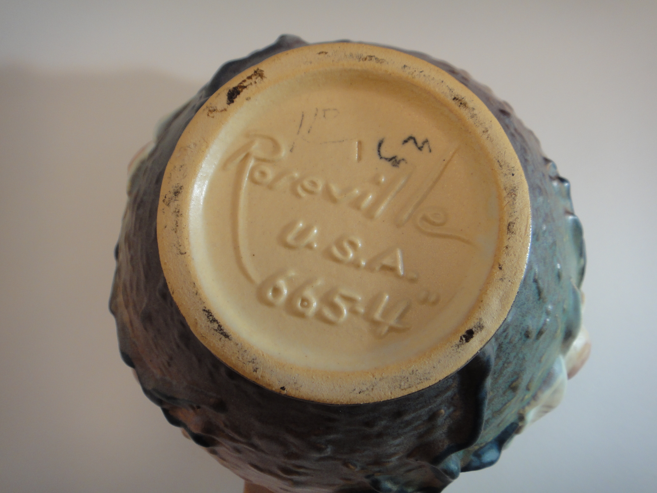 1940 Roseville Magnolia Green #665-4 Jardiniere