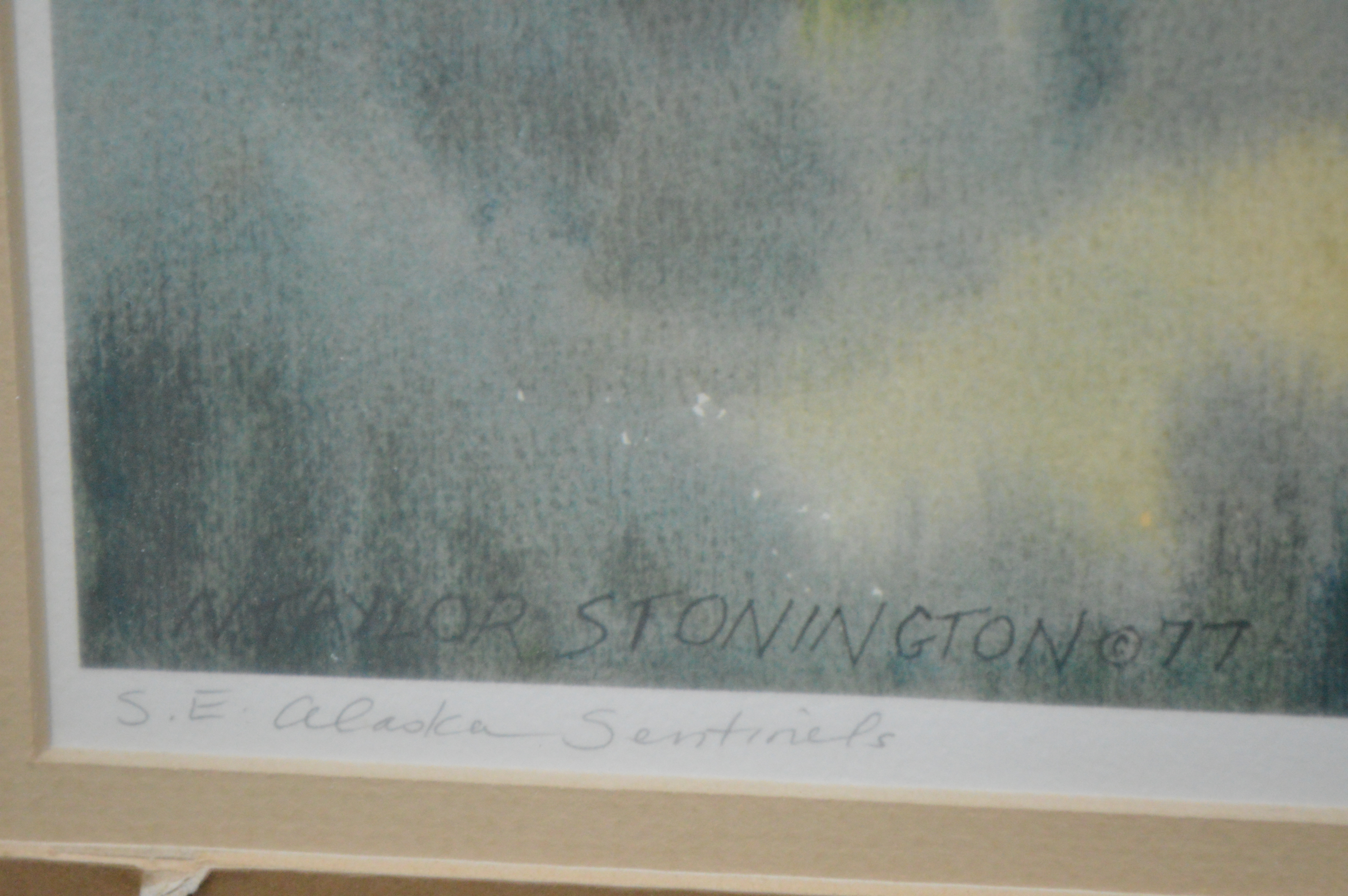 Two N. Taylor Stonington Prints and a Vintage Watercolor