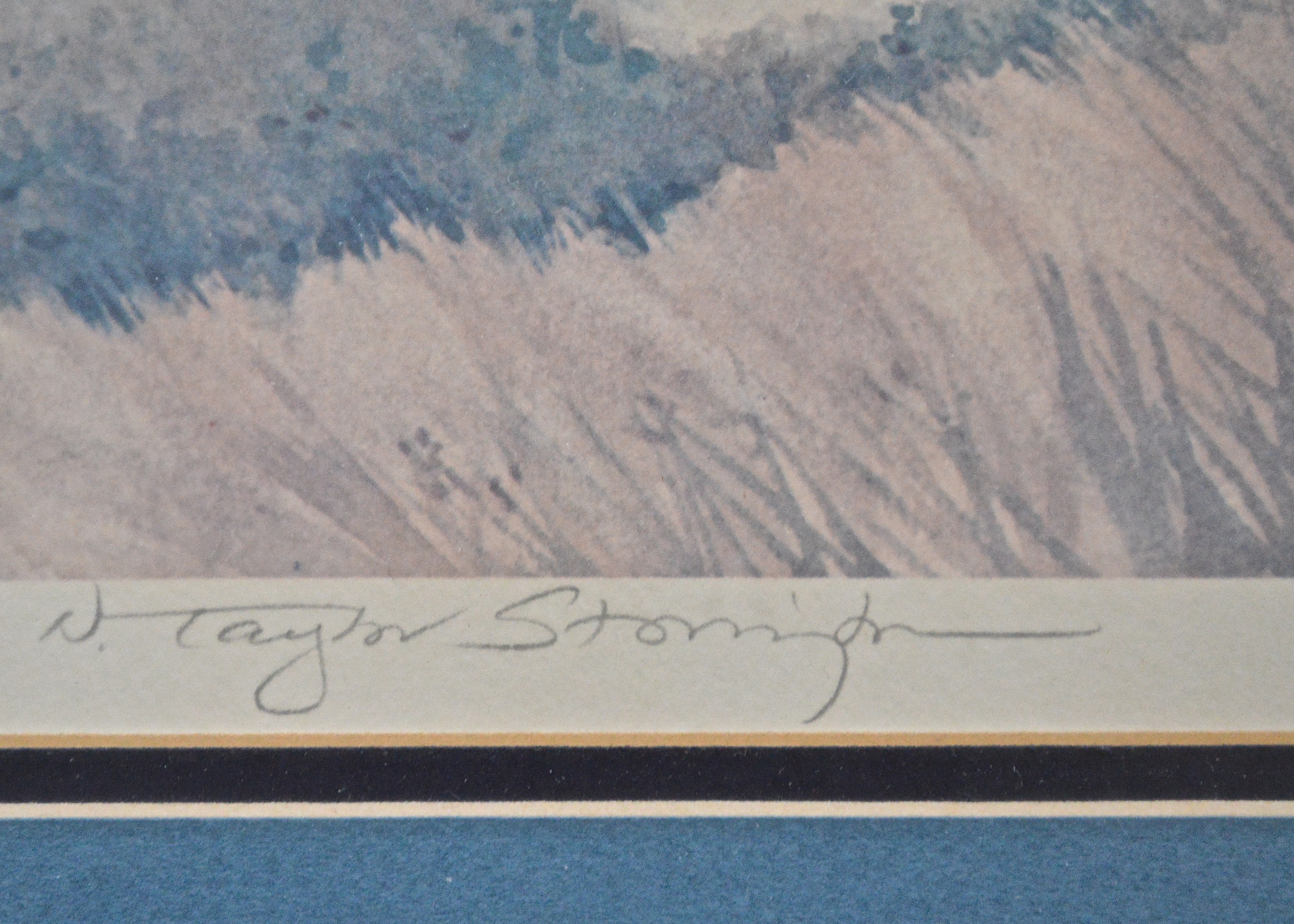 Two N. Taylor Stonington Prints and a Vintage Watercolor