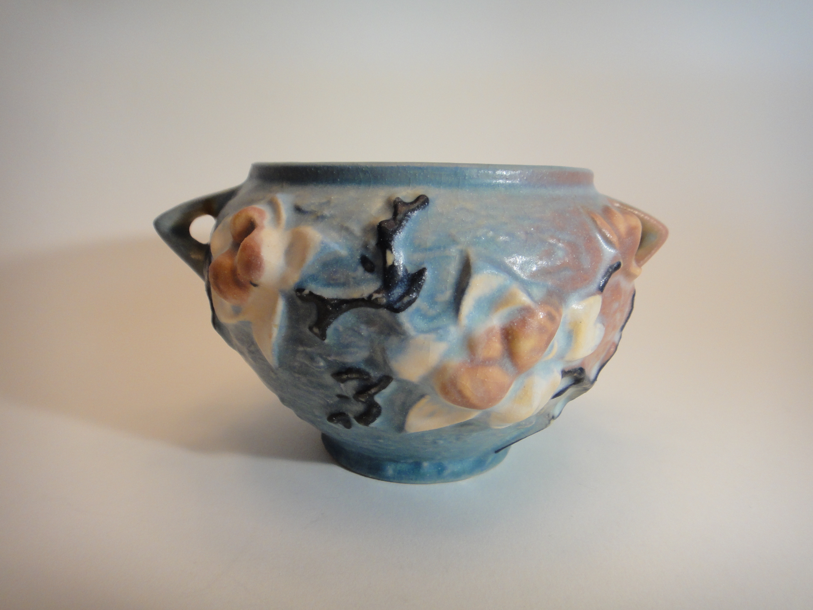 1940 Magnolia Blue Vase by Roseville Pottery