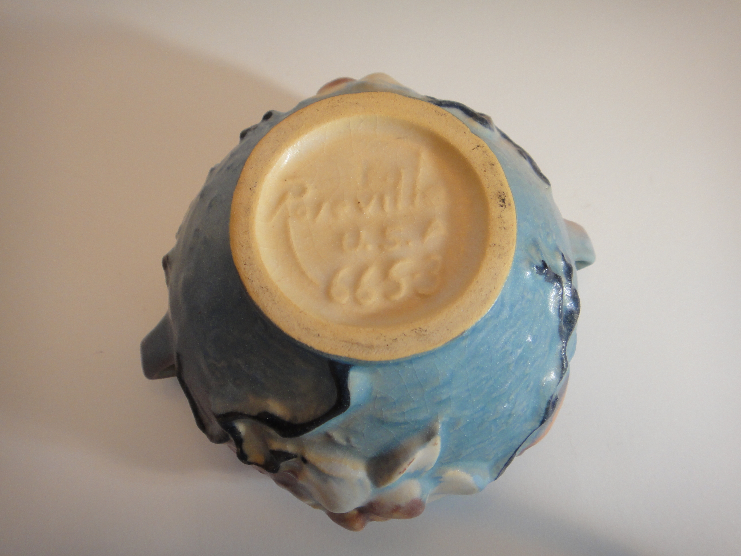 1940 Magnolia Blue Vase by Roseville Pottery