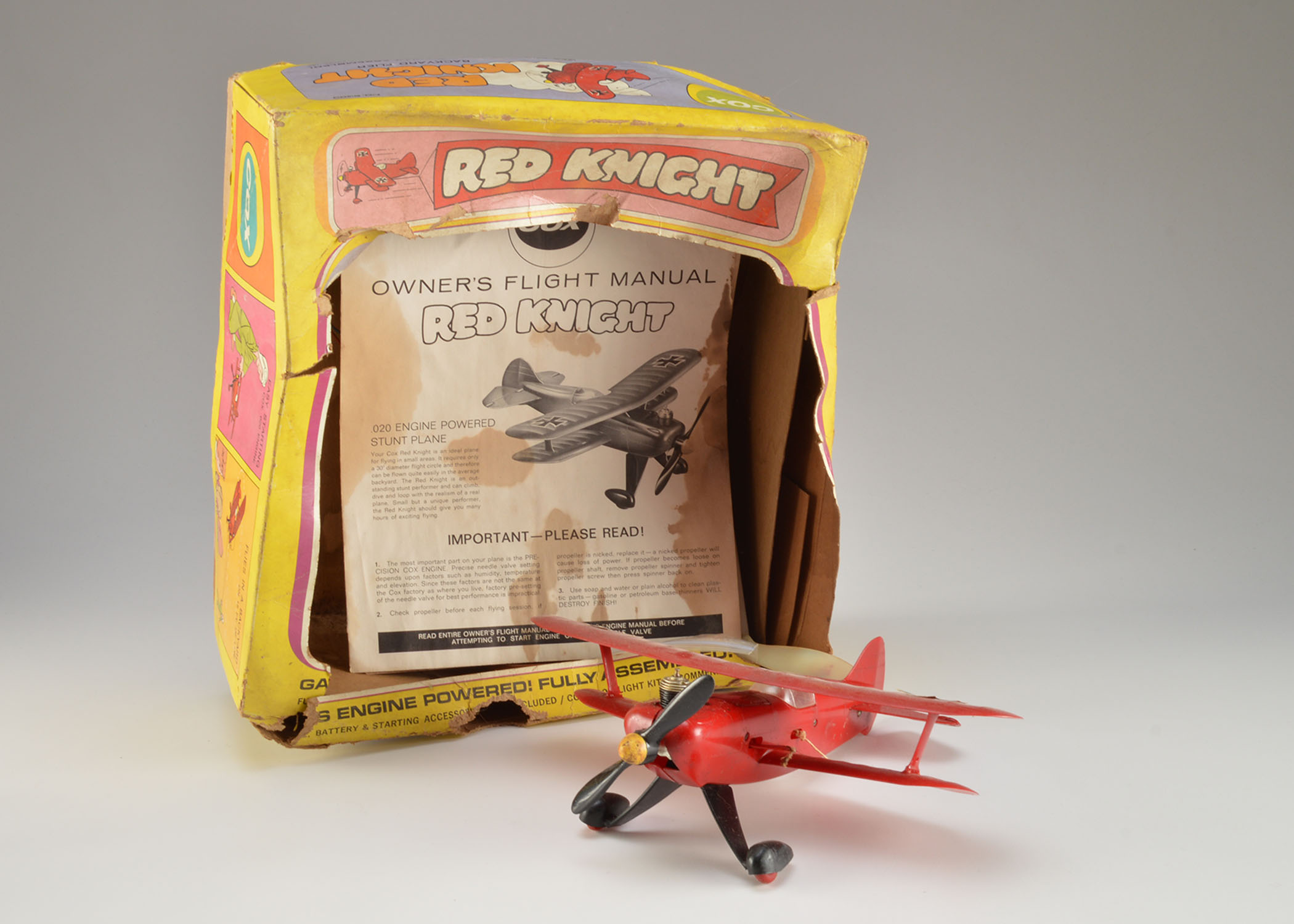 Vintage Cox "Red Knight" Fuel-Powered Model Stunt Plane