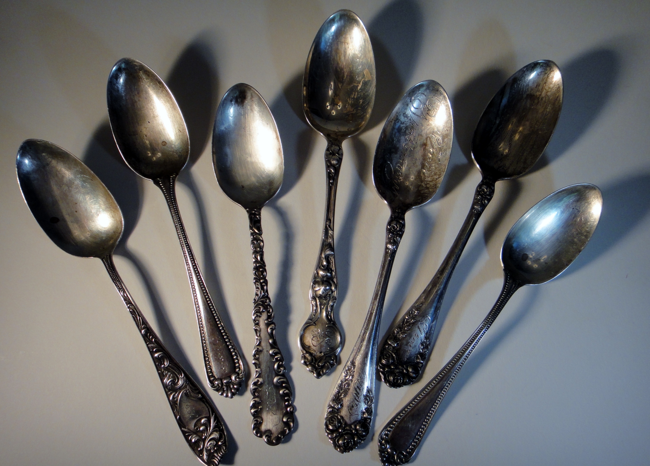 Seven R. Wallace & Sons Sterling Silver Tea Spoons